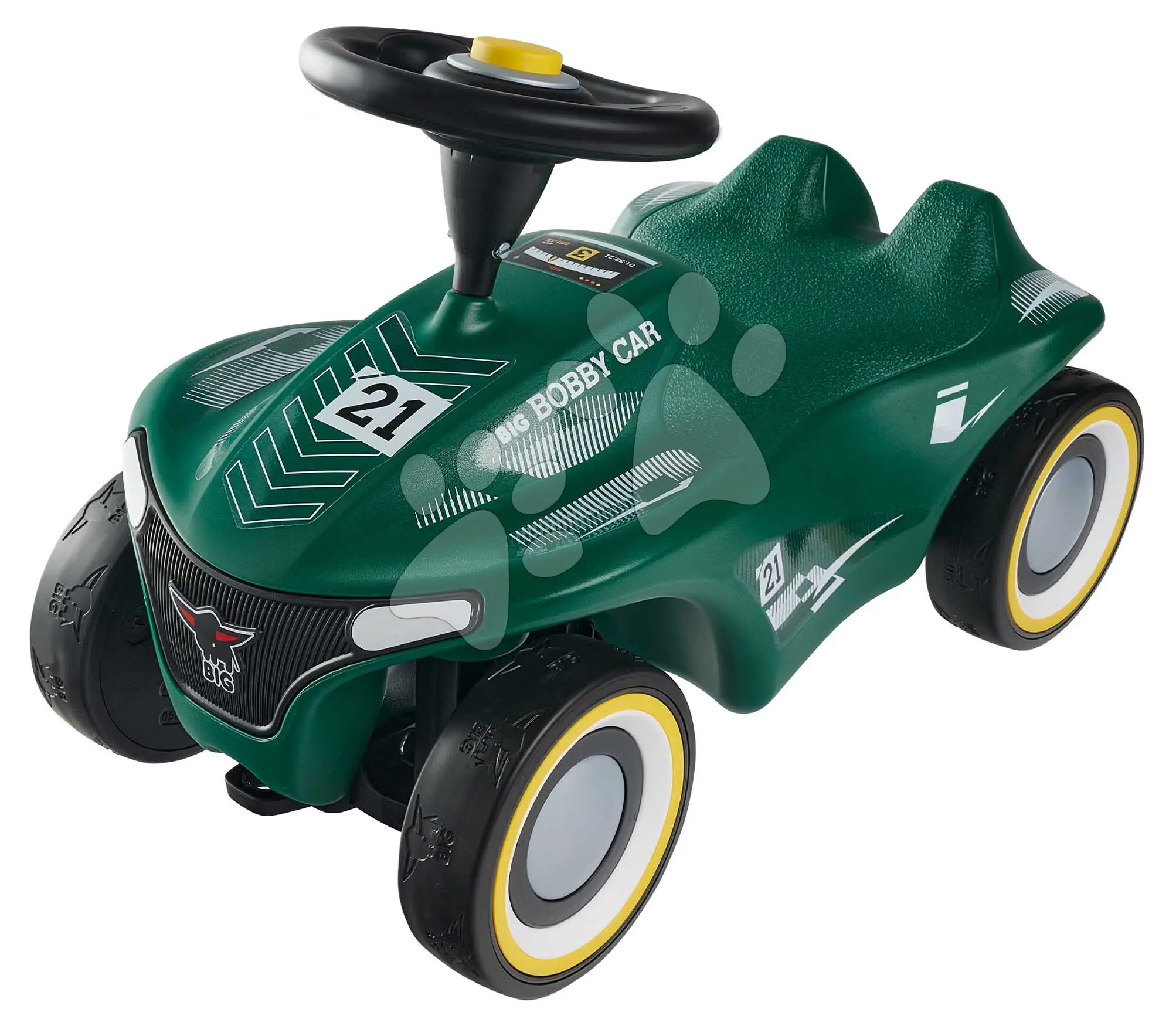 Odrážedlo auto s překážkovým číslem Bobby Car Neo RS Green BIG zelené s klaksonem a tichými gumovými koly od 12 měs