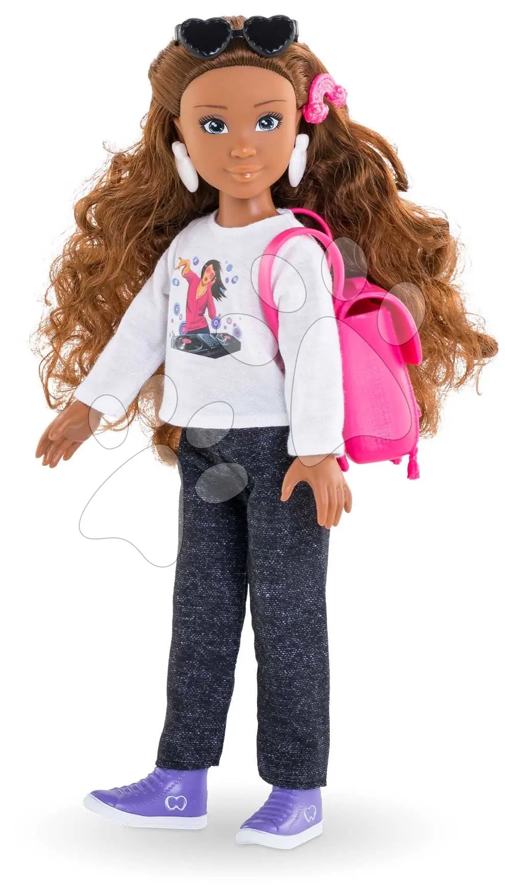 Bábika Mělody Shopping Set Corolle Girls s dlouhými hnědými vlasy, 28 cm, 6 doplňků, od 4 let