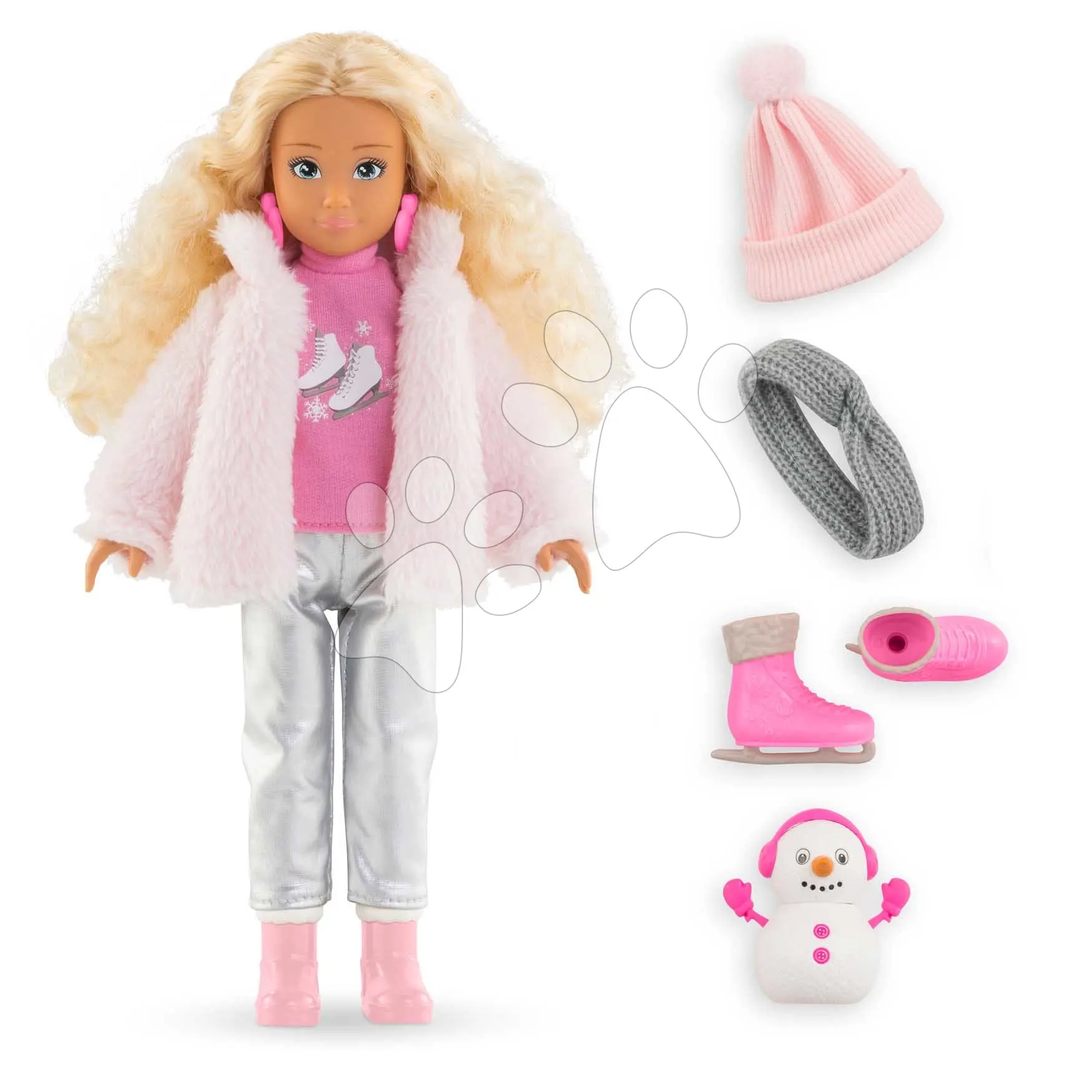 Valentýnská panenka Valentine v horské sadě pro holky Corolle s kudrnatými blond vlasy 28 cm 4 doplňky od 4 let
