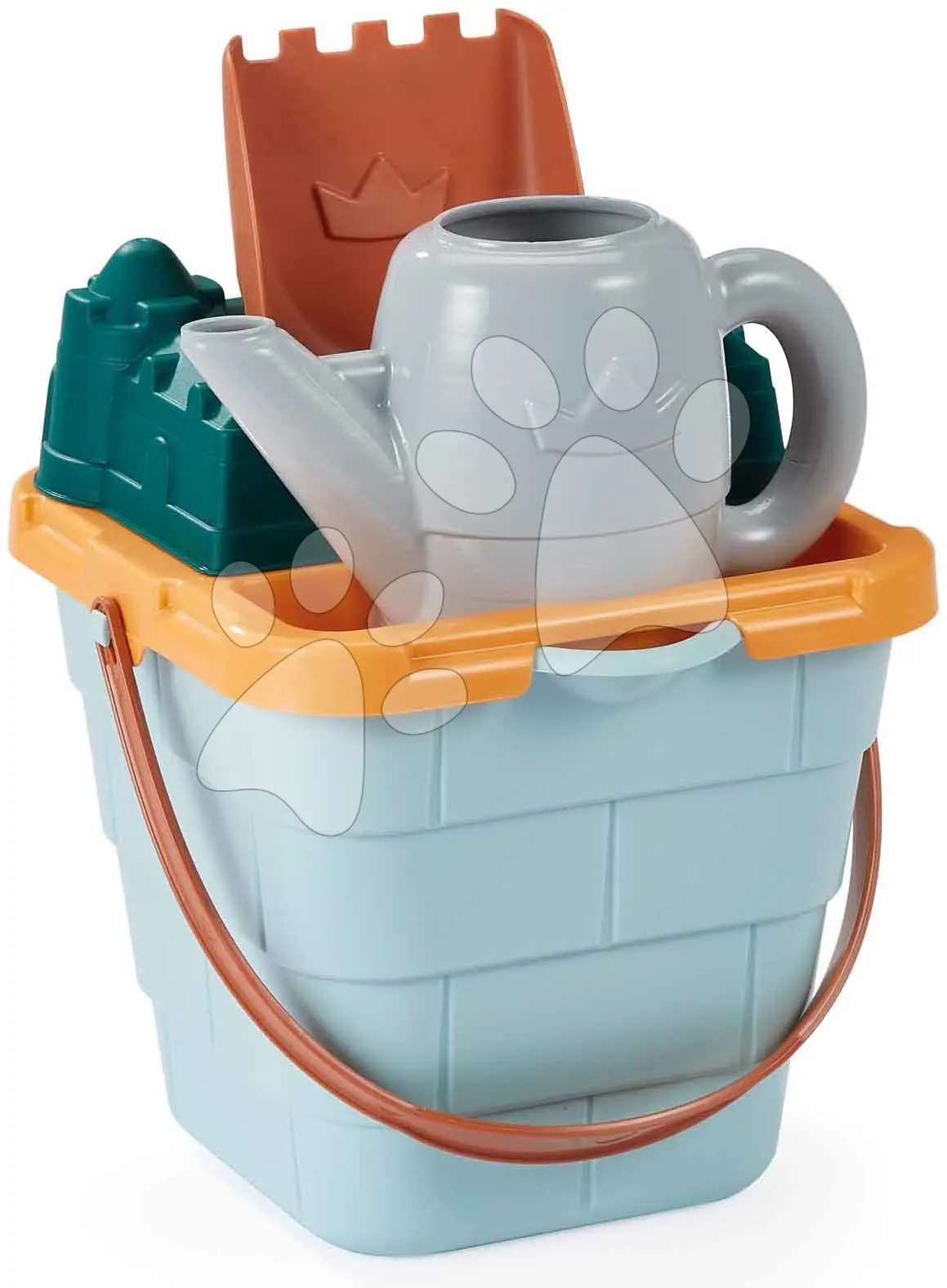 Kbelík set s konví Hrad Sand Castle Beach Écoiffier 16 cm s lopatkou a bábovičkami od 18 měsíců
