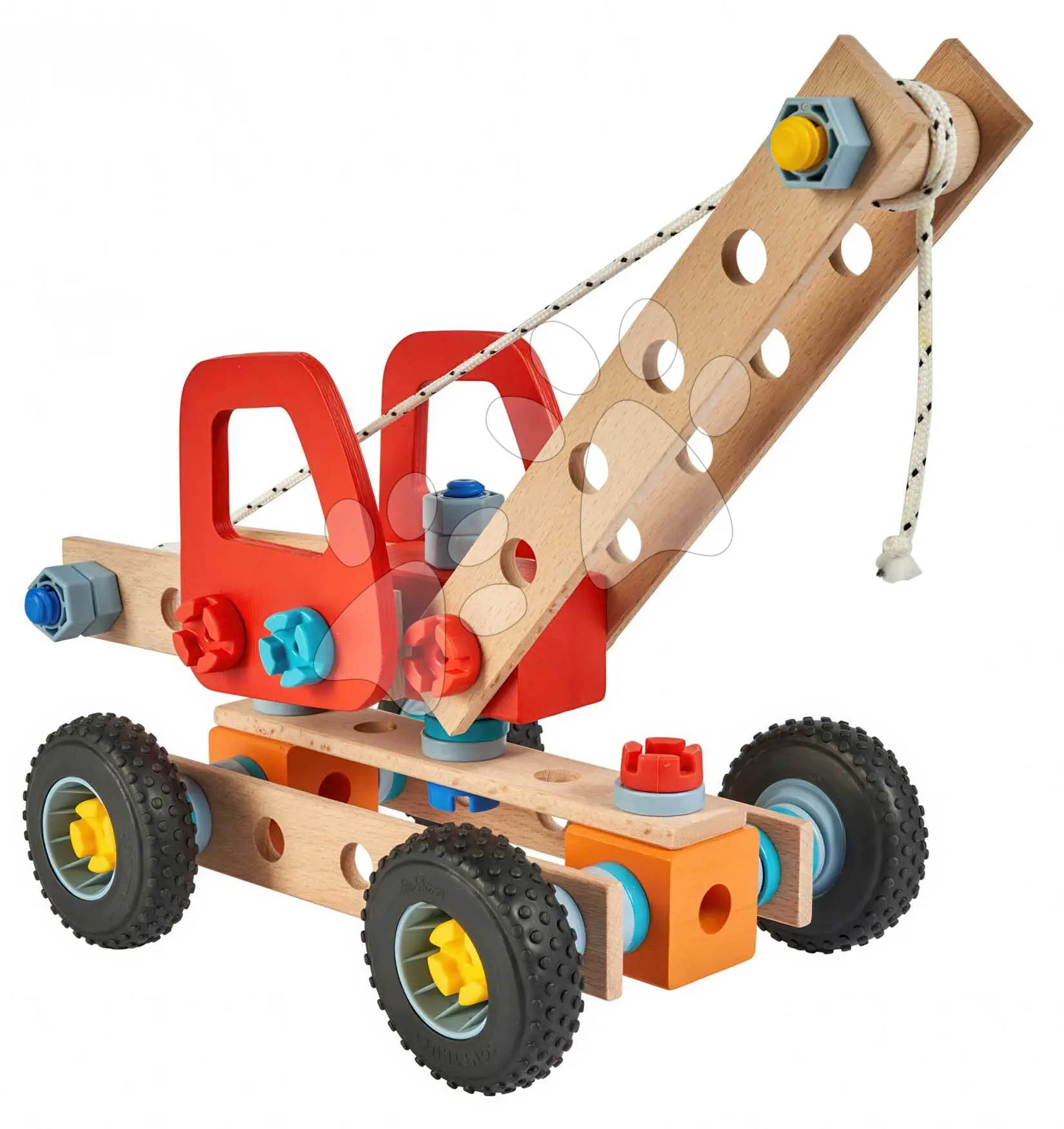 Dřevěná stavebnice jeřáb Construct Crane Vehicle Eichhorn 1 model 73 dílů od 4 let