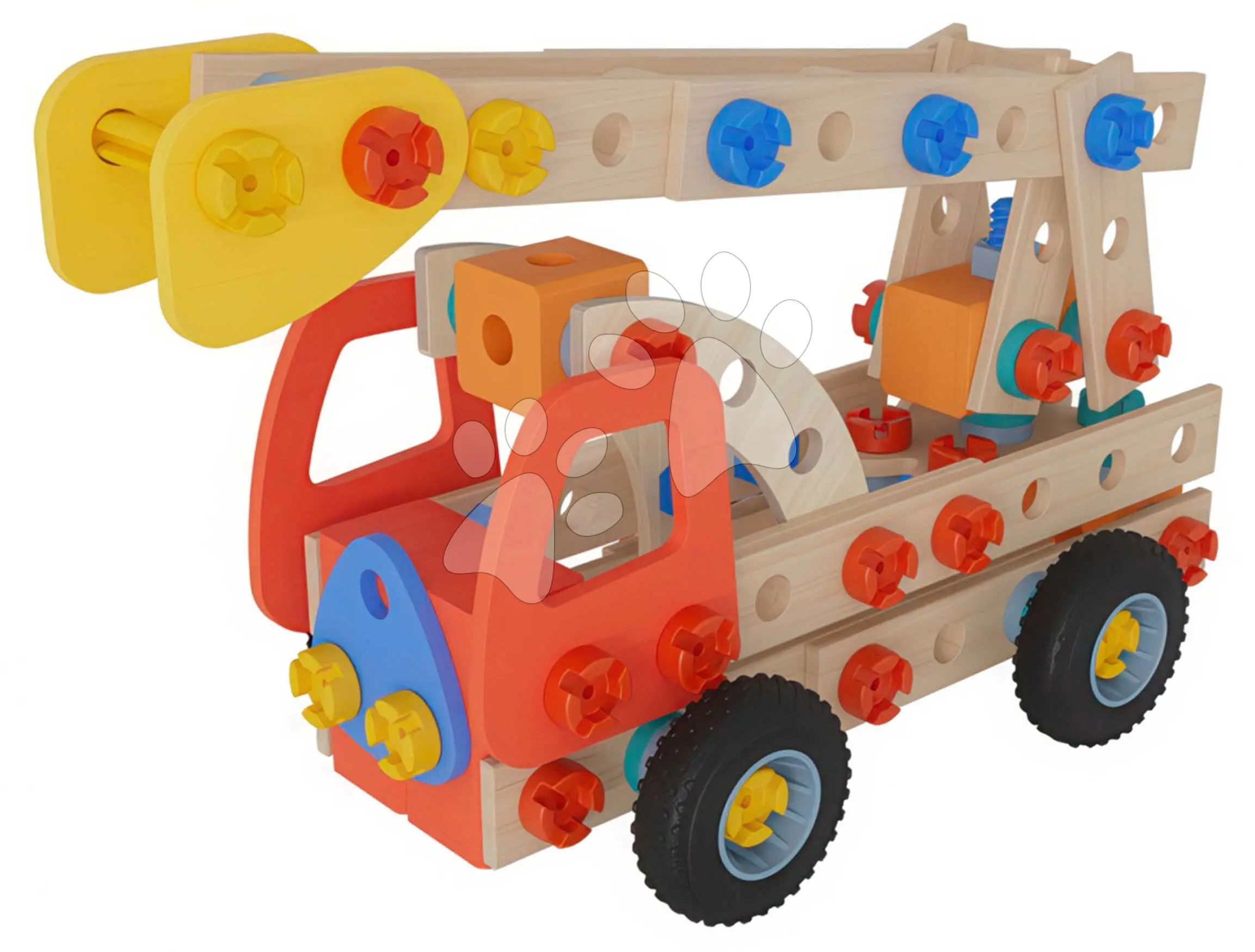 Dřevěná stavebnice požární auto Construct Fire Engine Eichhorn 2 modely, 137 dílků od 5 let