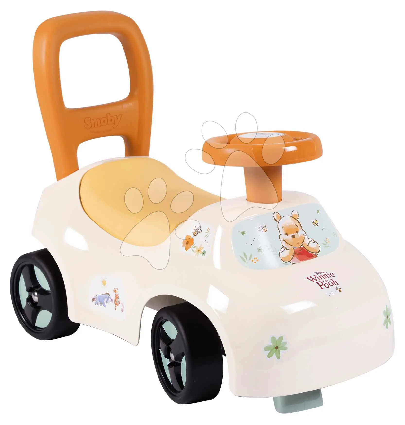 Odrážedlo a chodítko Medvídek Pú Auto Ride On 2v1 Smoby ergonomicky tvarované sedadlo s úložným prostorem od 10 měsíců