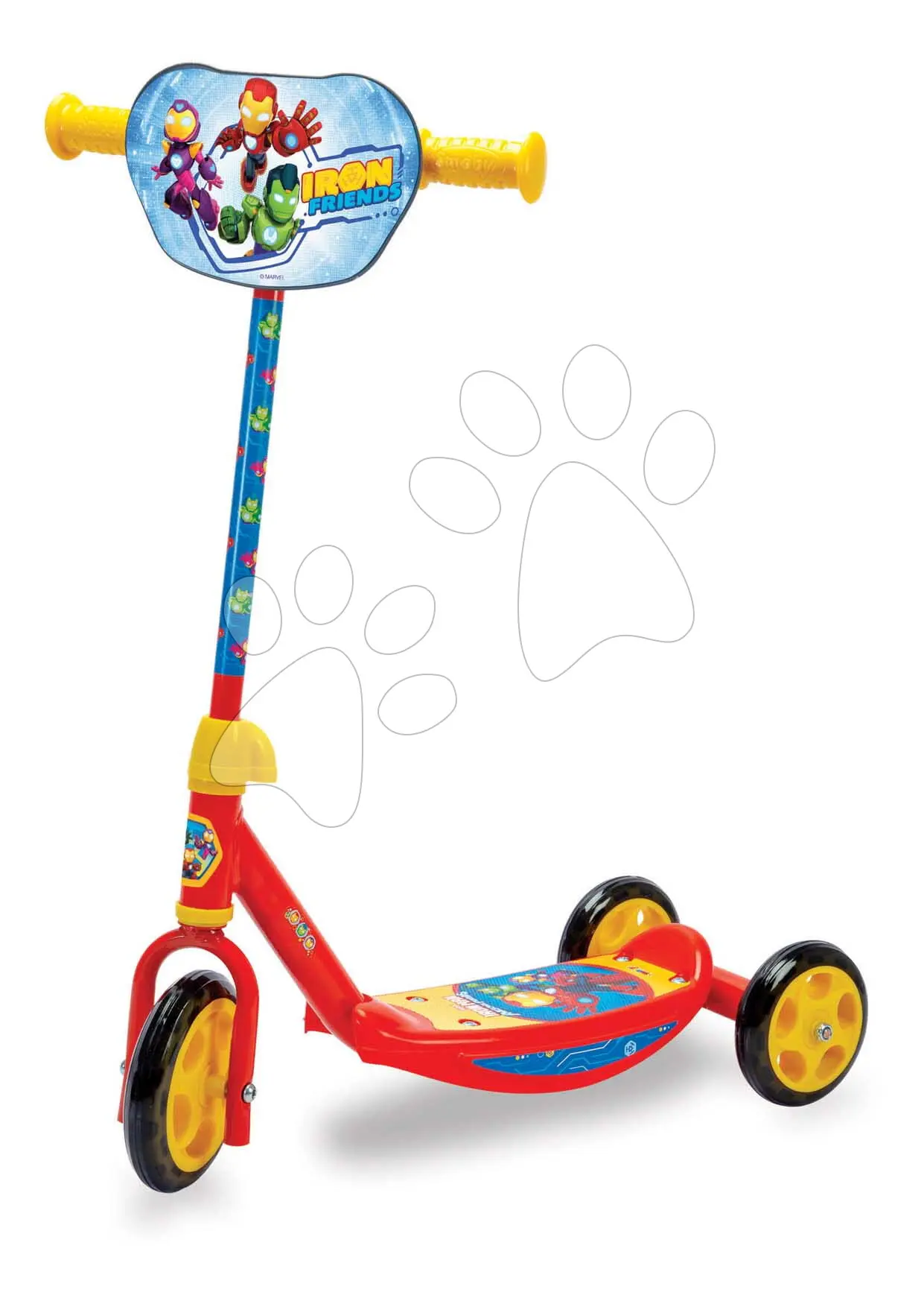 Koloběžka tříkolová Iron Man 3 Wheels Scooter Smoby protiskluzová s výškově nastavitelnými řídítky max. 67 cm