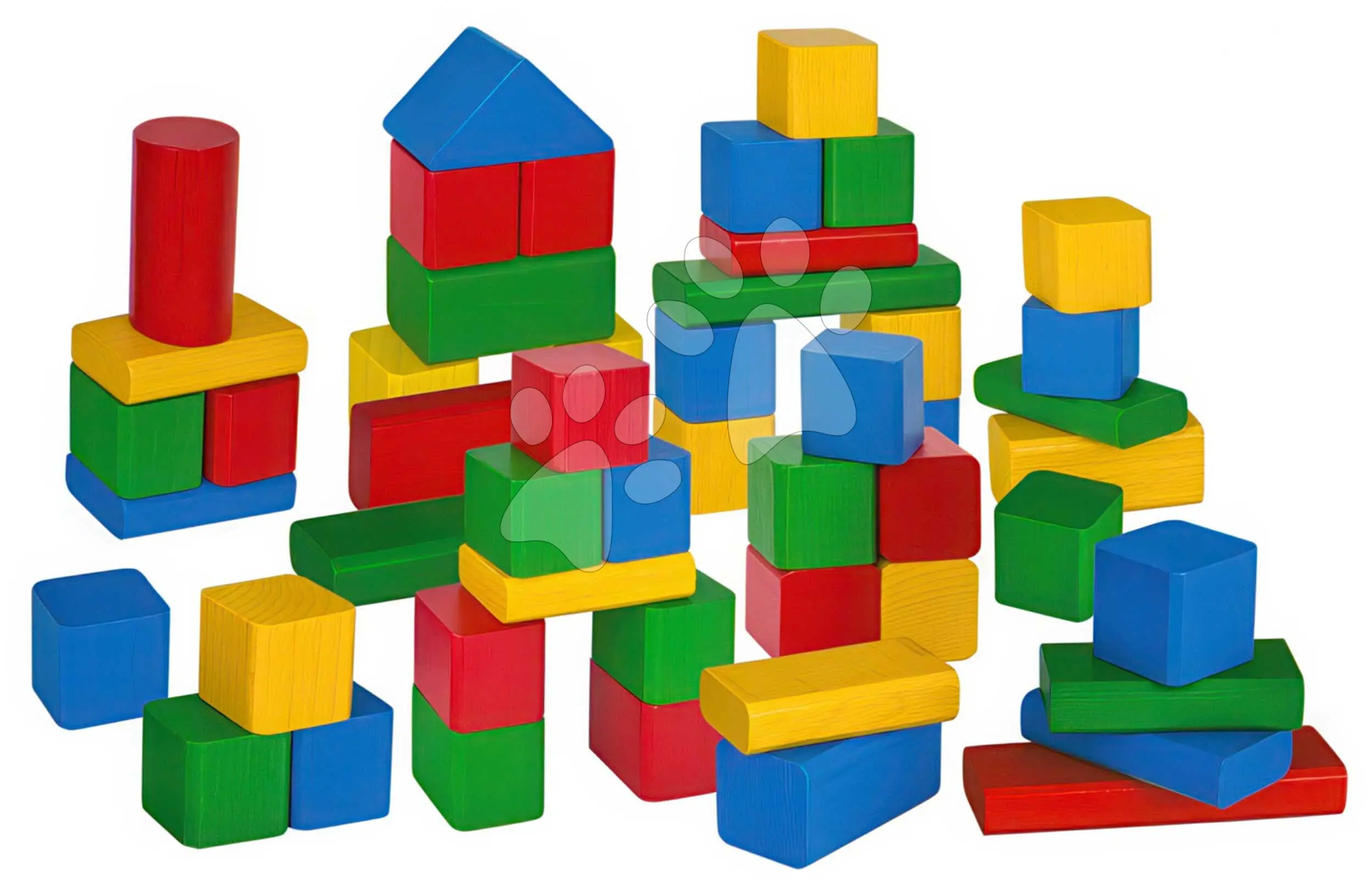 Dřevěné kostky Colored Wooden 50 Blocks Eichhorn 50 kusů velikost 25 mm od 12 měsíců