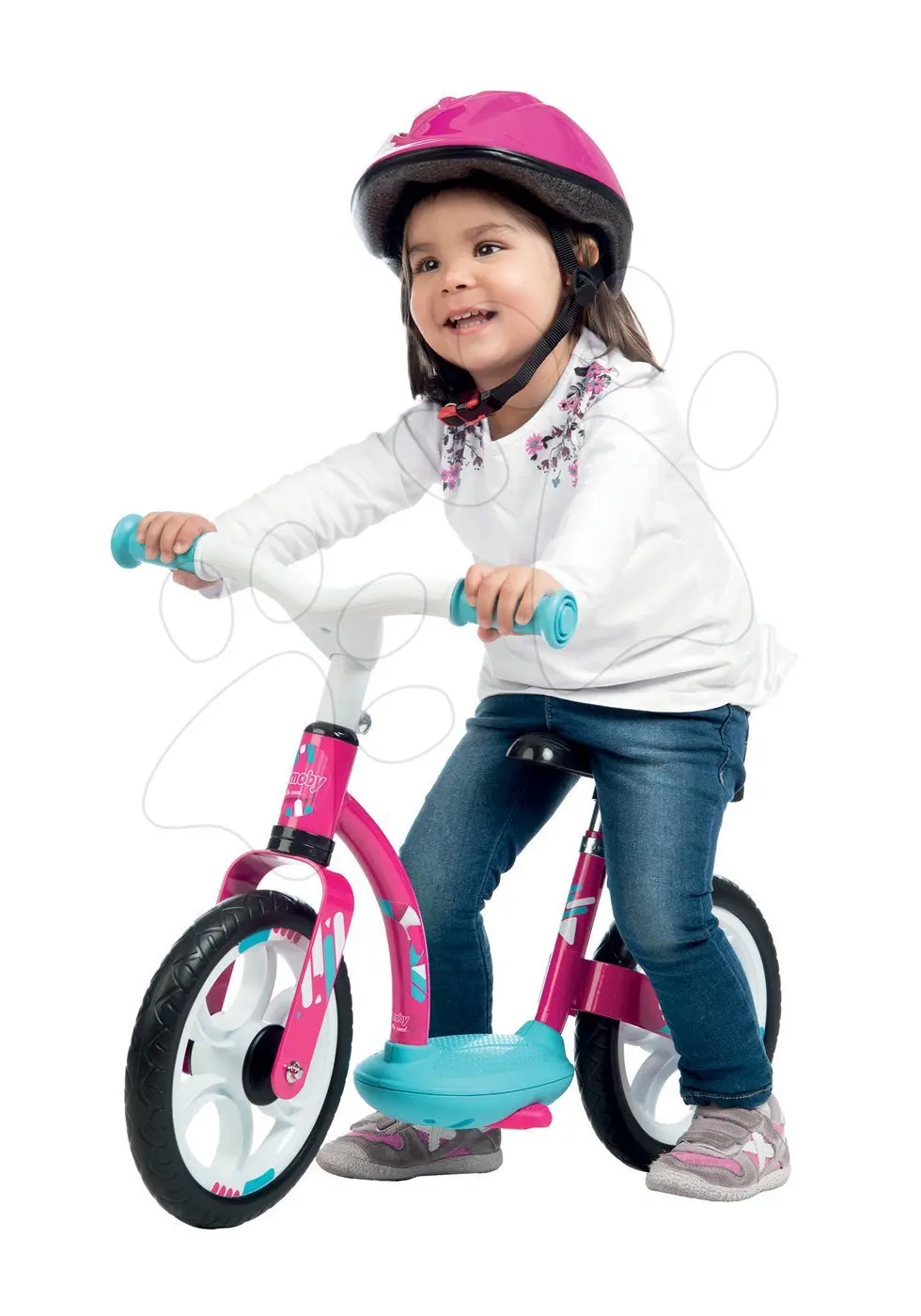 Smoby balanční odrážedlo Balance Bike Comfort Pink s kovovou konstrukcí a výškově nastavitelným sedadlem 770123