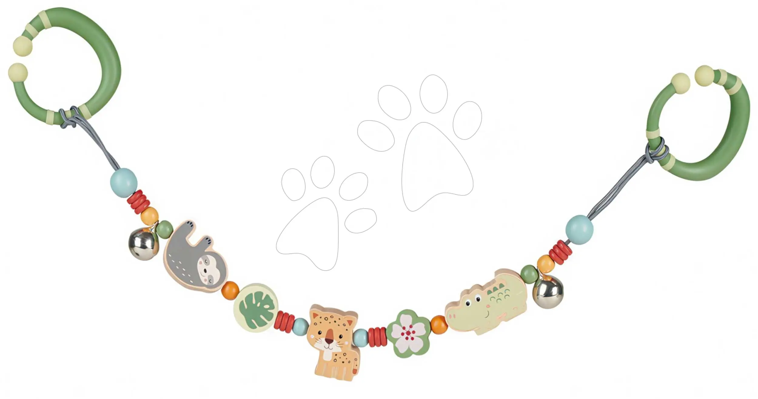 Dřevěná řetězová hračka na kočárek Baby Pram Chain BeWild Eichhorn 46 cm od 0 měsíců