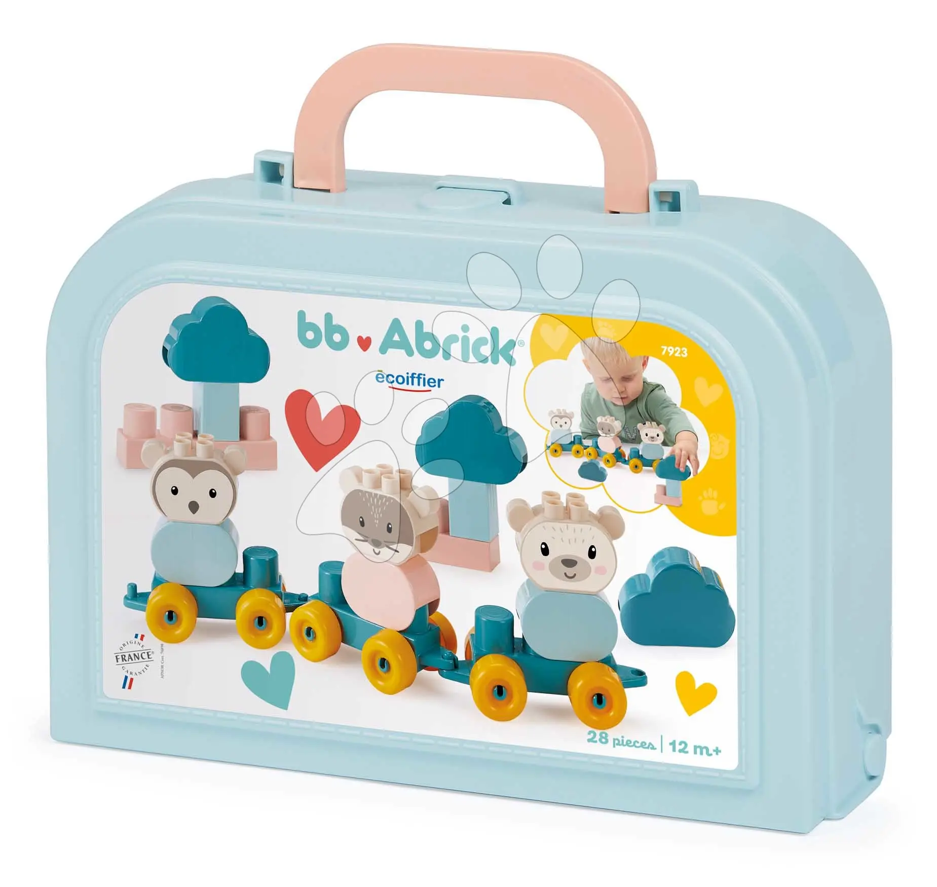 Didaktický vláček zvířátka BB Abrick Écoiffier s kostkami 28 dílů od 12 měsíců