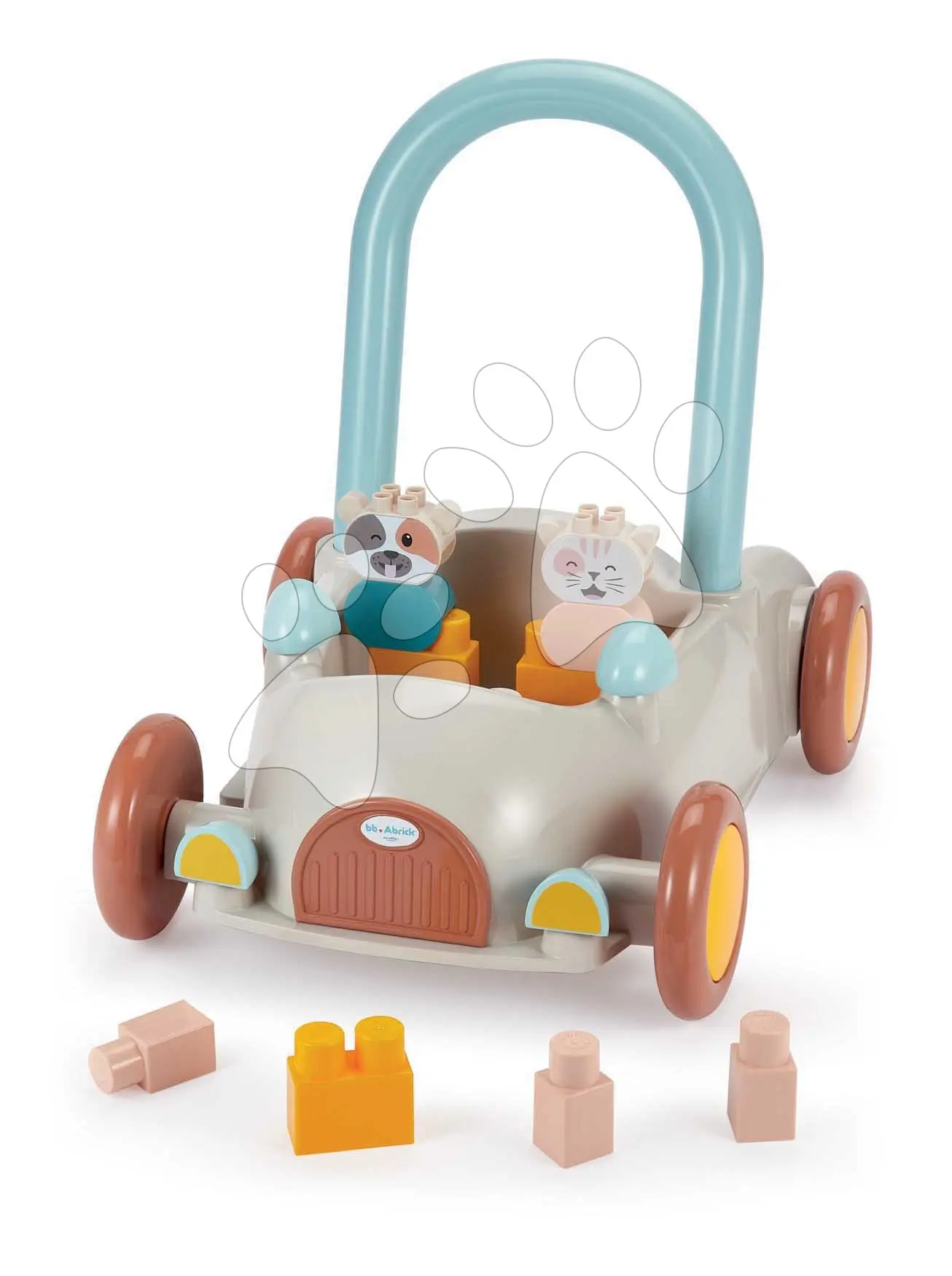 Chodítko auto Baby Walker BB Abrick Écoiffier s úložným prostorem a kostkami 17 dílů od 12 měsíců