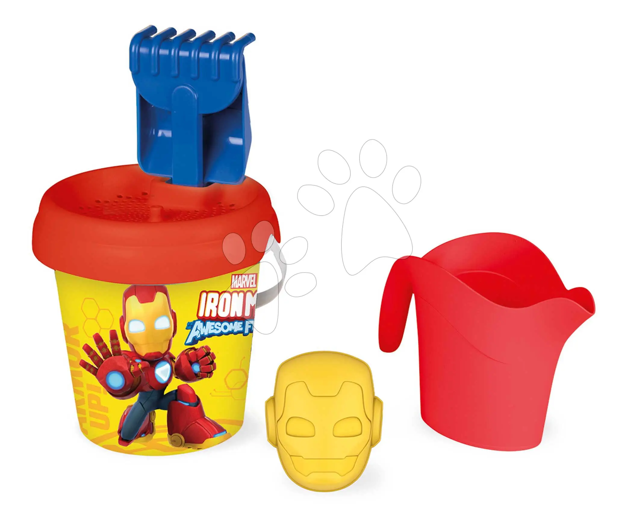 Kbelík set Iron Man Medium Garnished Bucket Smoby s konví, 6 dílů, 18 cm, výška od 18 měsíců