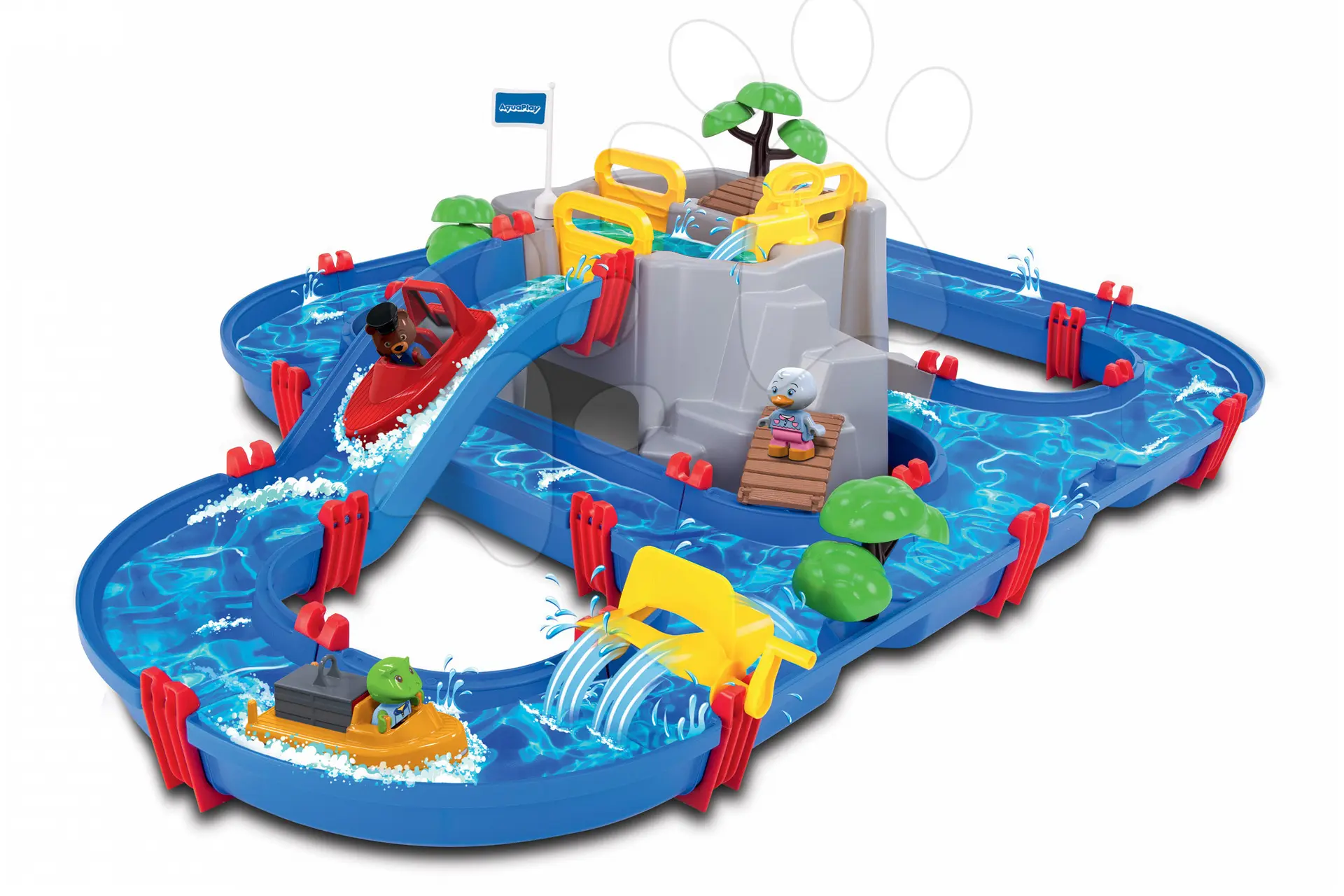 BIG AquaPlay Vodní dráha Mountain Lake s jeskyní & skluzavkou a přehradou + 2 figurky