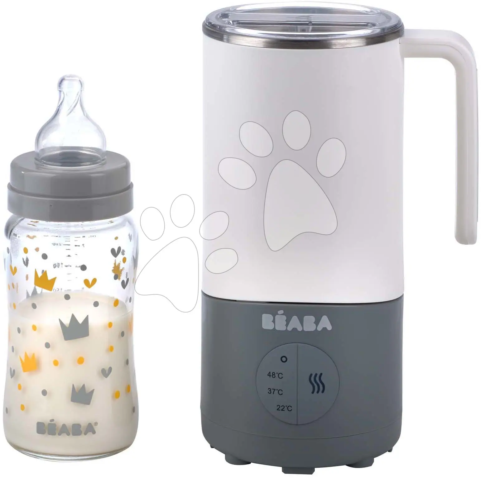 Příprava mléka každého druhu Milk Prep® White Grey Beaba 420 ml nerez 22°C/37°C/48°C šedá od 0 měs