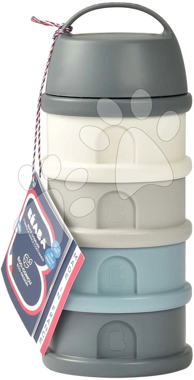 Beaba Sada kelímků na sušené mléko / svačinu Mineral Grey / Blue