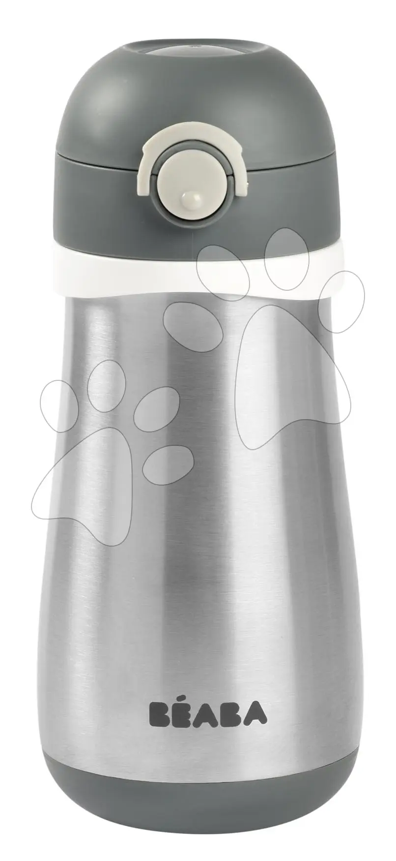 Féša Bidon s dvojitými stěnami Stainless Steel Bottle Beaba Mineral Grey 350 ml z nerezové oceli šedá od 18 měsíců