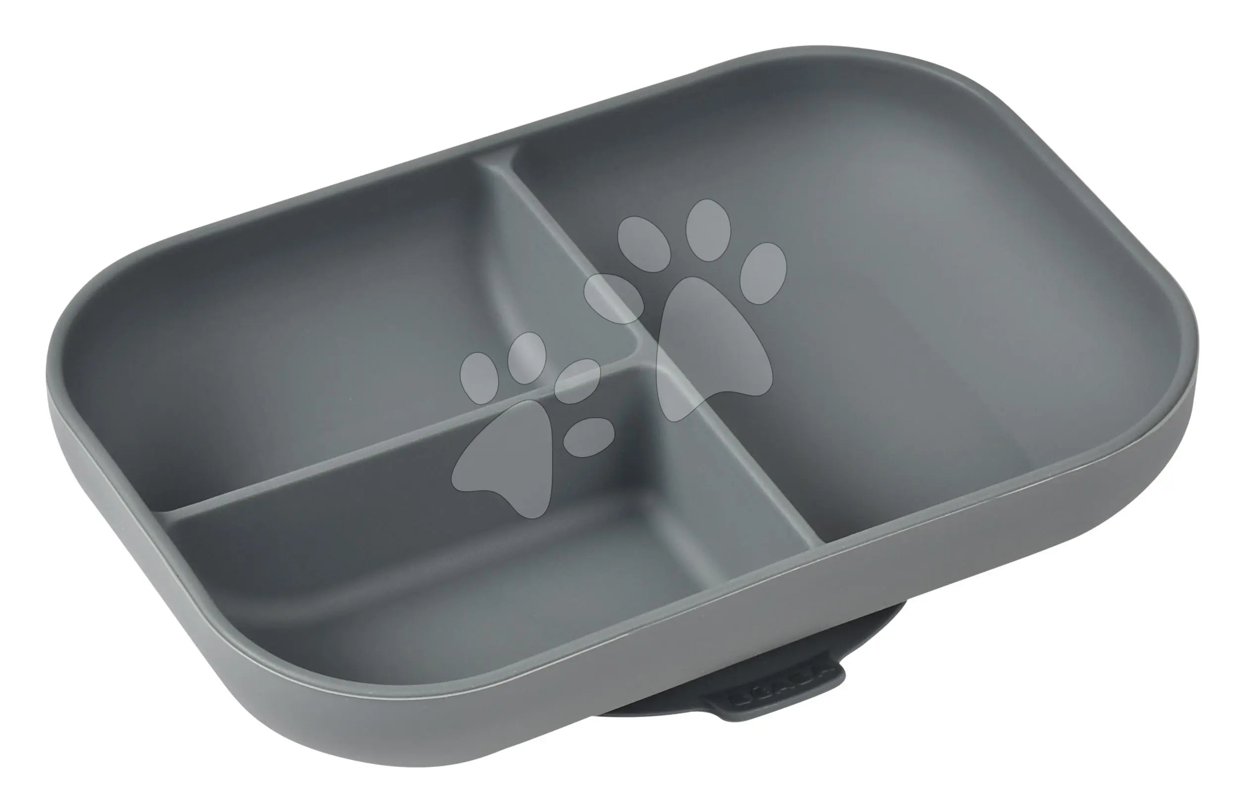 Talíř pro příkrmy Silicone Suction Plate Beaba Minerální šedá ze silikonu rozdělená šedá od 4 měs
