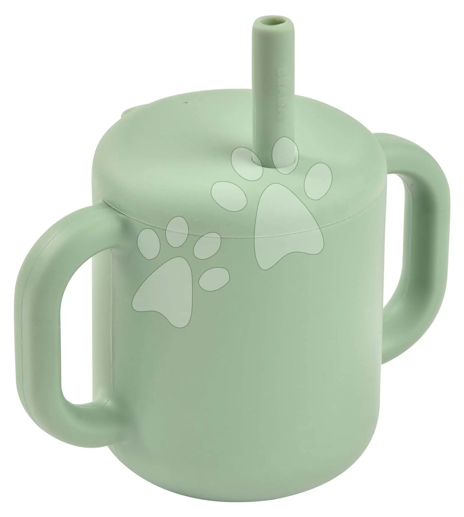 Hrnek pro batolata Silicone Straw Cup Beaba Sage Green se slámkou na pití zelené od 8 měs