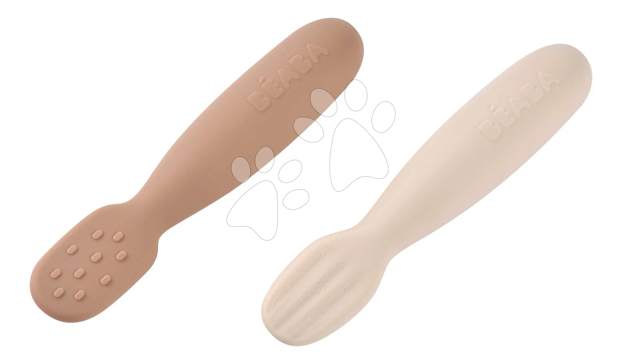 Beaba První trénovací lžičky silikonové 2 ks Praline / Clay