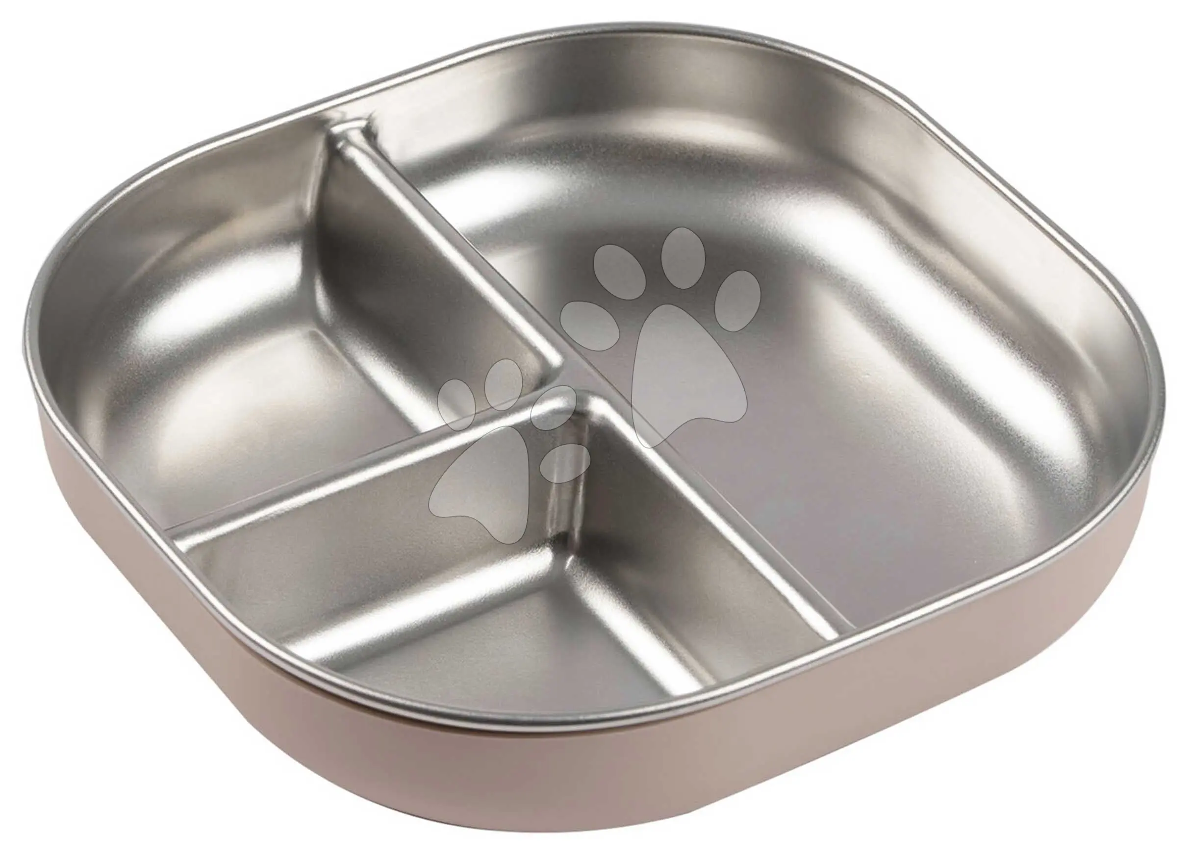 Talíř pro miminka Stainless Steel Divided Plate Cotton Candy Beaba z nerezové oceli dělený růžový od 4 měsíců