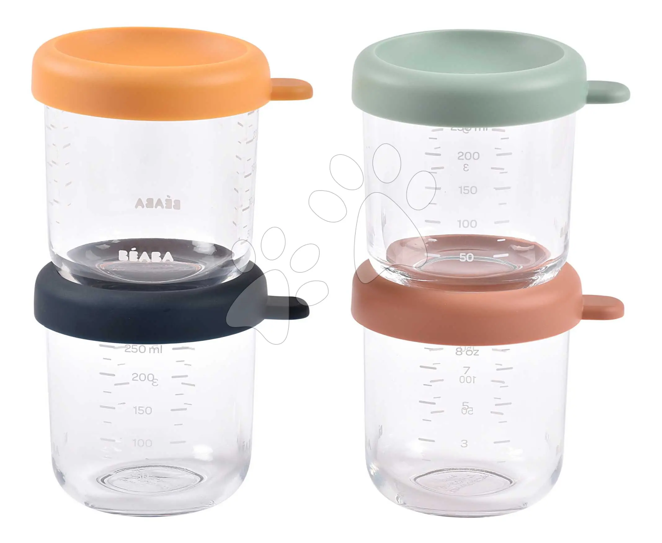 Sada dóz na jídlo Sunrise Color Mix Beaba 250 ml 4 kusy z kvalitního skla