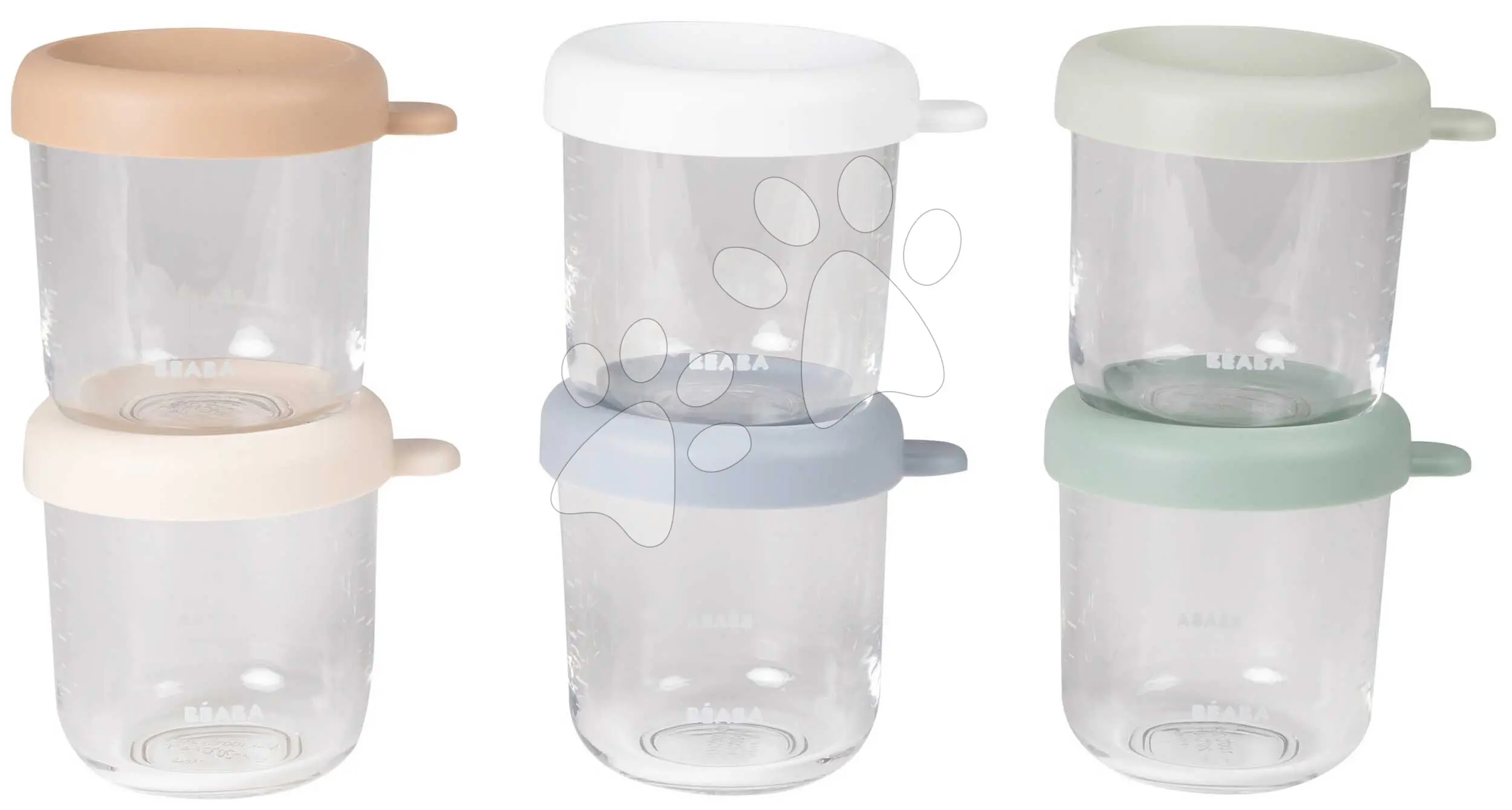 Sada dóz na jídlo Conservative Jars Natural Color Mix Beaba 250 ml 6 kusů z kvalitního skla