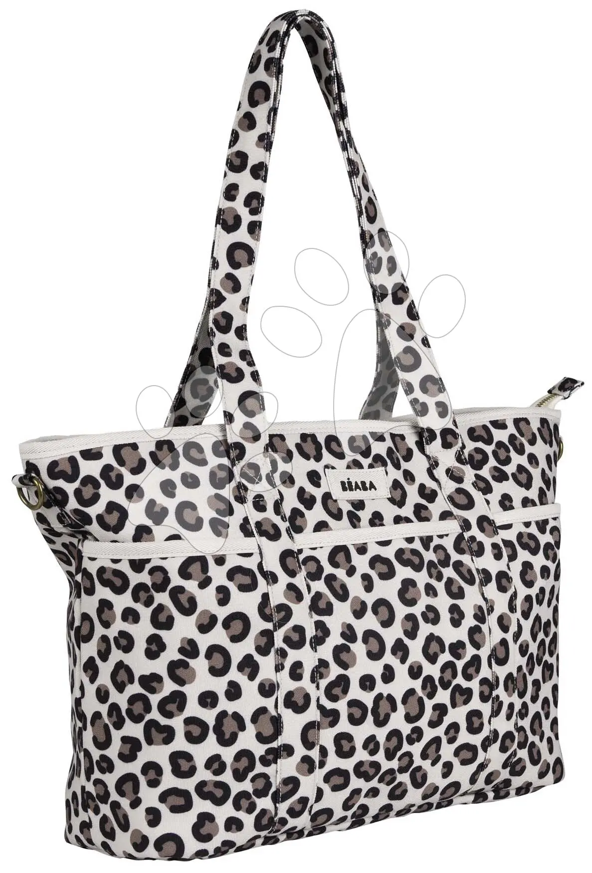 Přebalovací taška ke kočárku Madrid Bag Leopard Clay Beaba s přebalovací podložkou a popruhy ke kočárku leopardí vzor