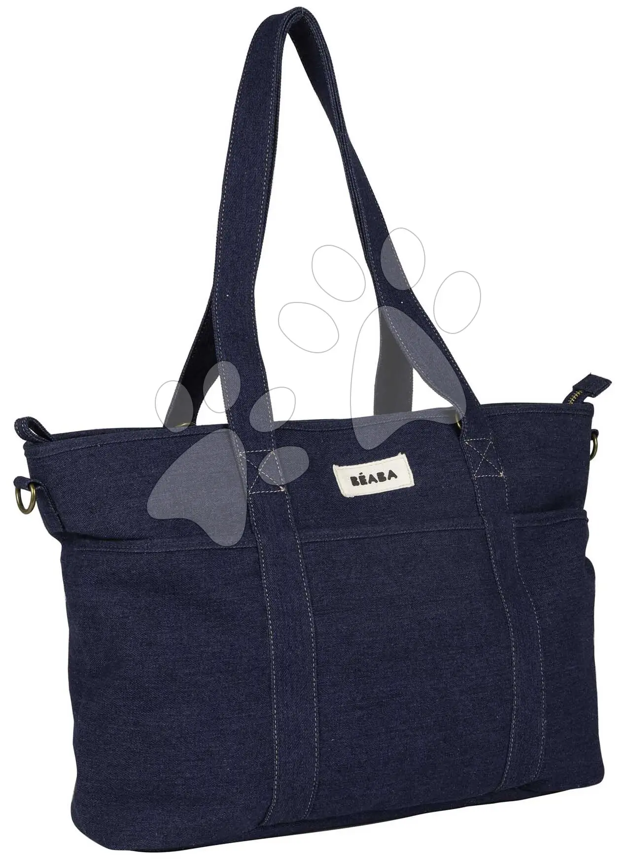 Přebalovací taška ke kočárku Madrid Bag Denim Beaba s přebalovací podložkou a popruhy ke kočárku modrá