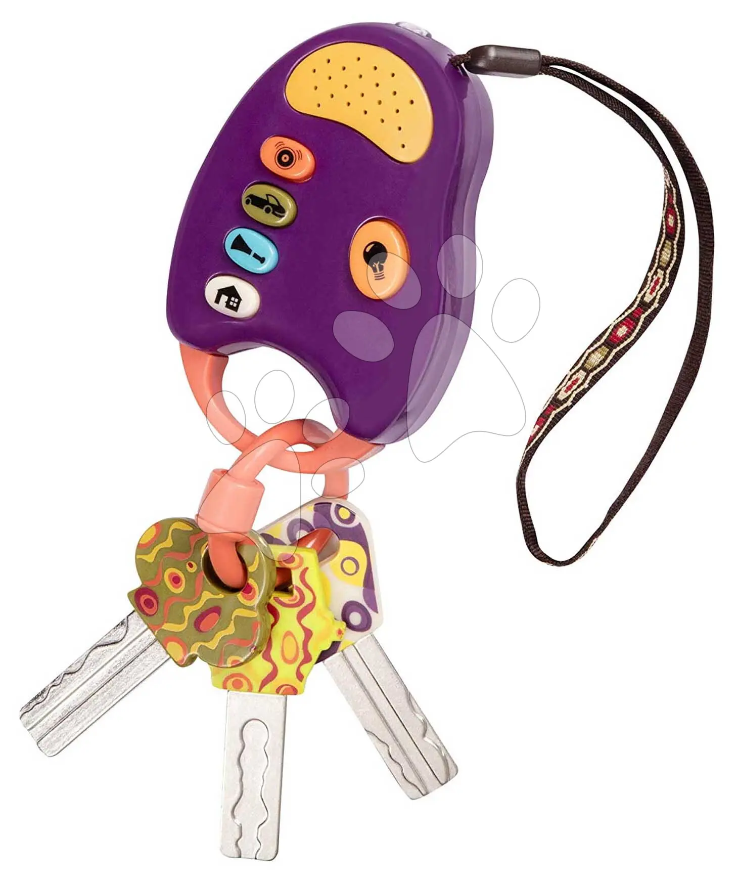 Klíče k autu FunKeys B-Toys se zvuky a světlem fialové od 6 měsíců
