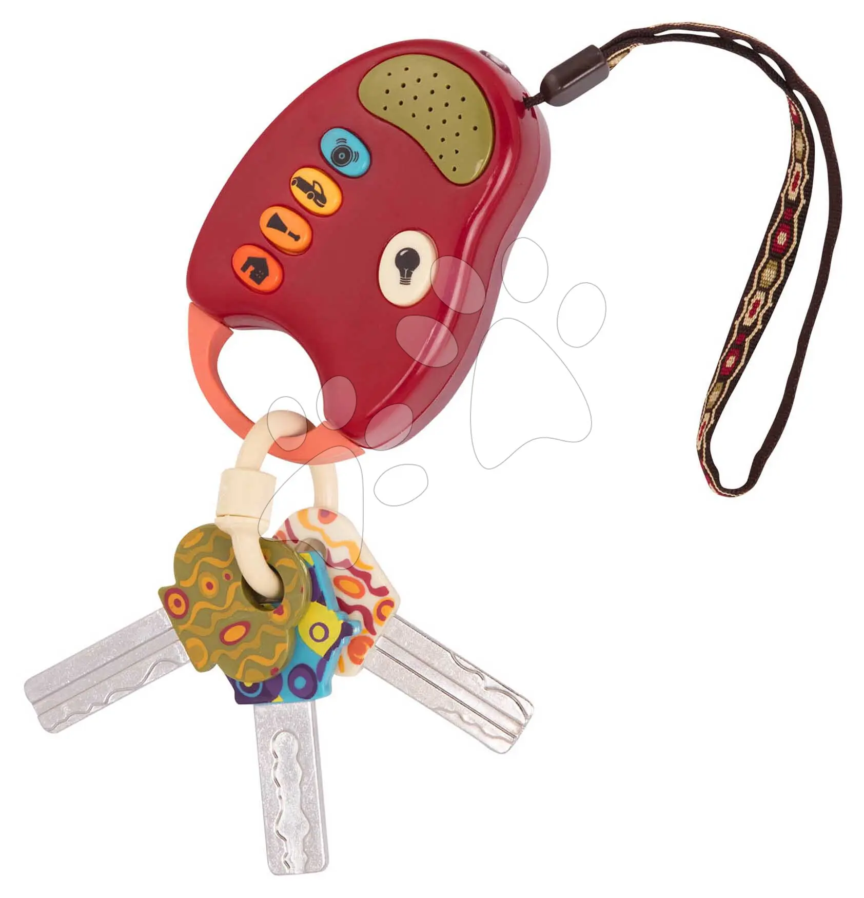 Klíče k autu FunKeys B-Toys se zvuky a světlem červené od 6 měsíců