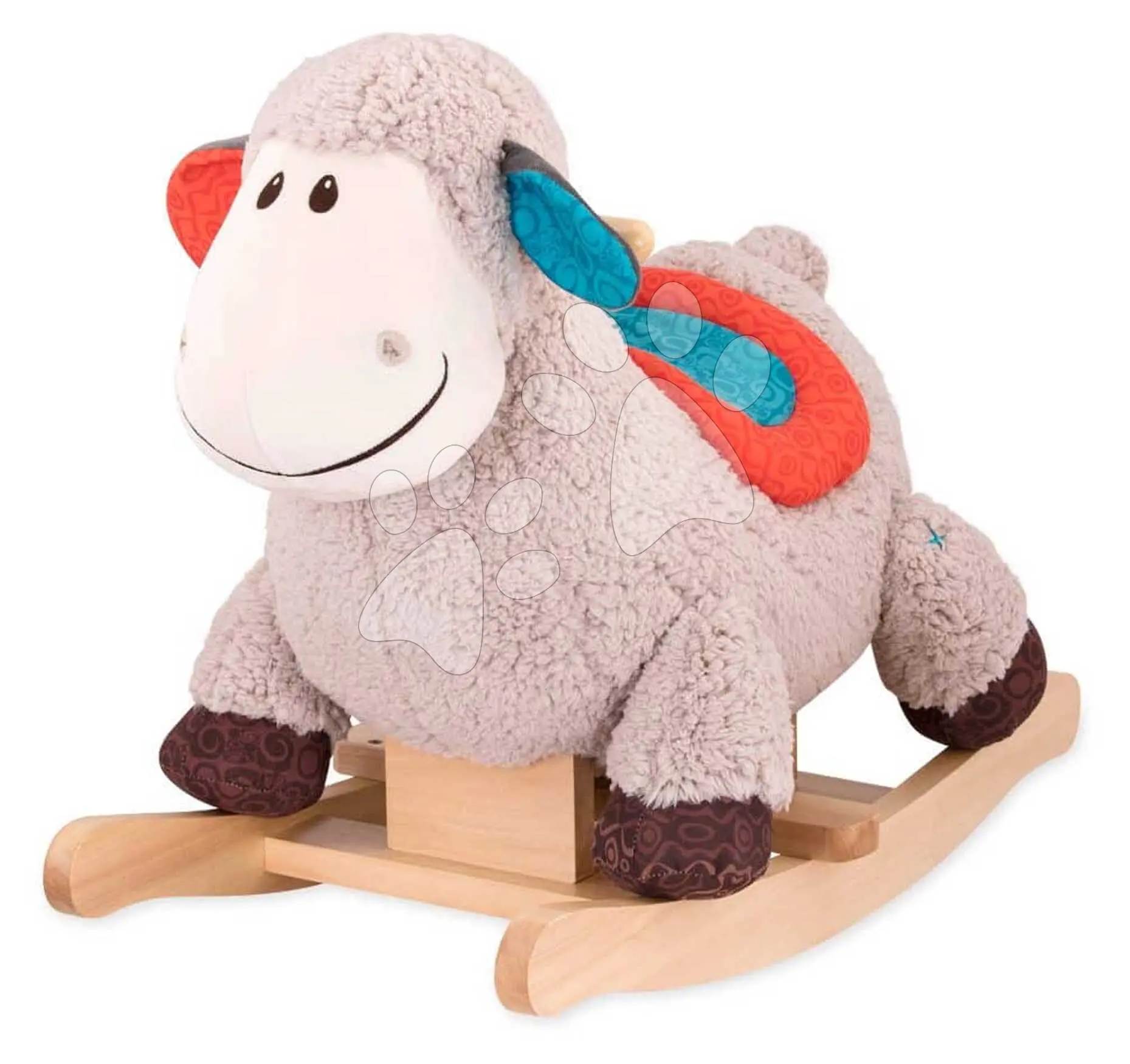 Hojdacia ovečka Rodeo Rocker Loopsy B-Toys plyšová s drevenou základňou hnedá od 18 mes BTBX1643Z