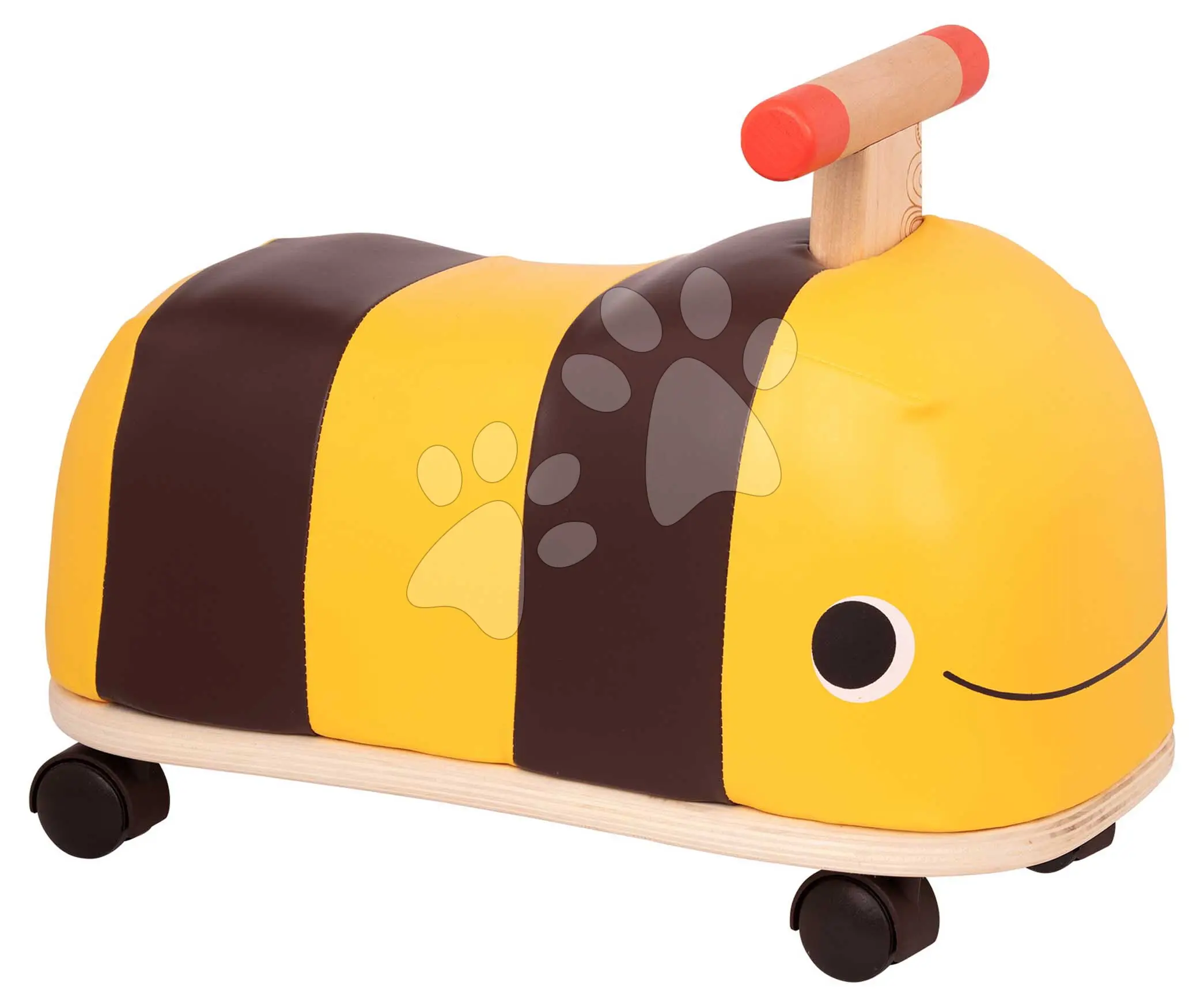 Dřevěné odrážedlo Včelka Boom Buggy B-Toys s otočnými koly od 18 měsíců