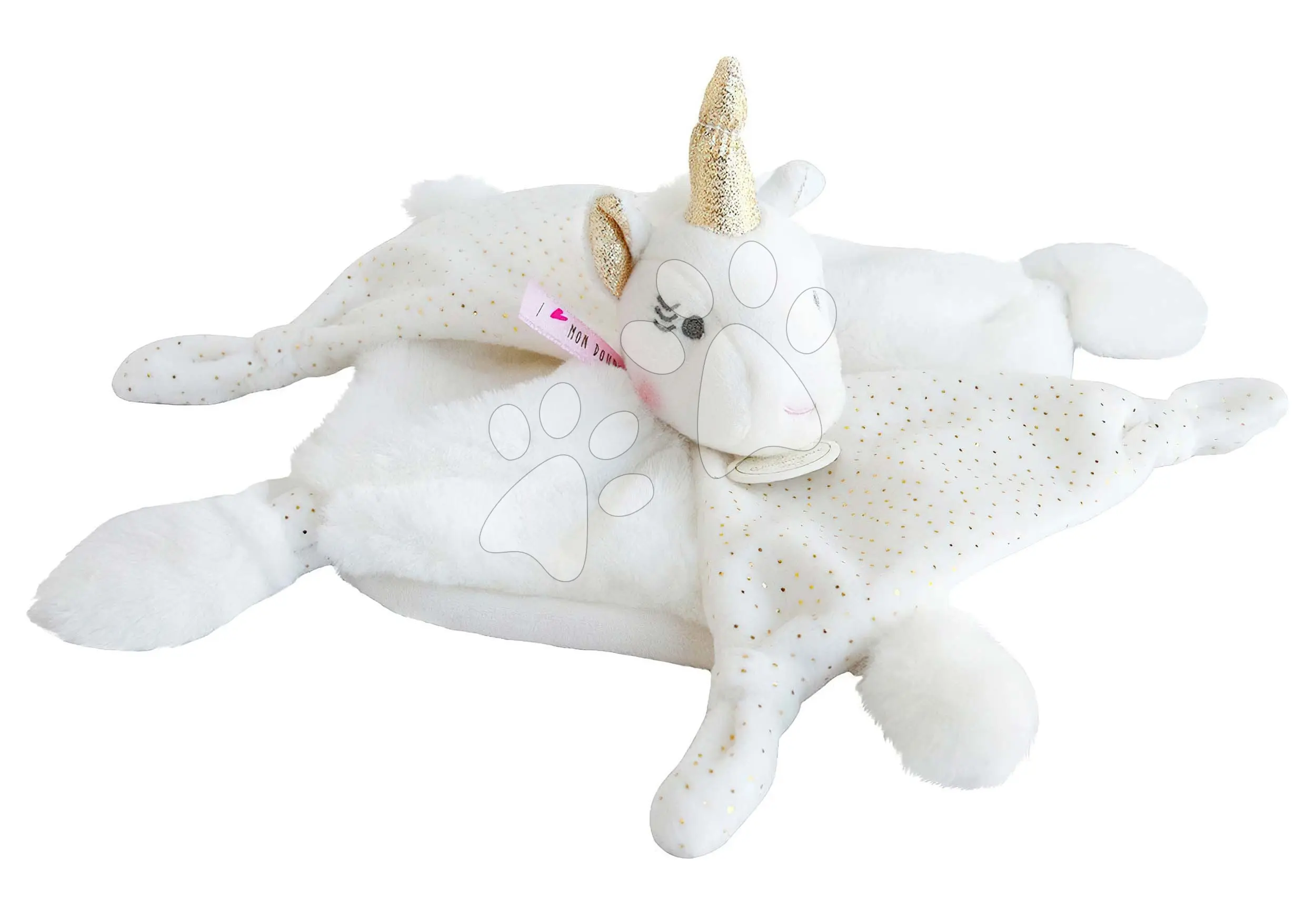 Doudou et Compagnie plyšový jednorožec na maznanie Unicorn Lucie la Licorne zlatý 25 cm v darčekovom balení DC3275