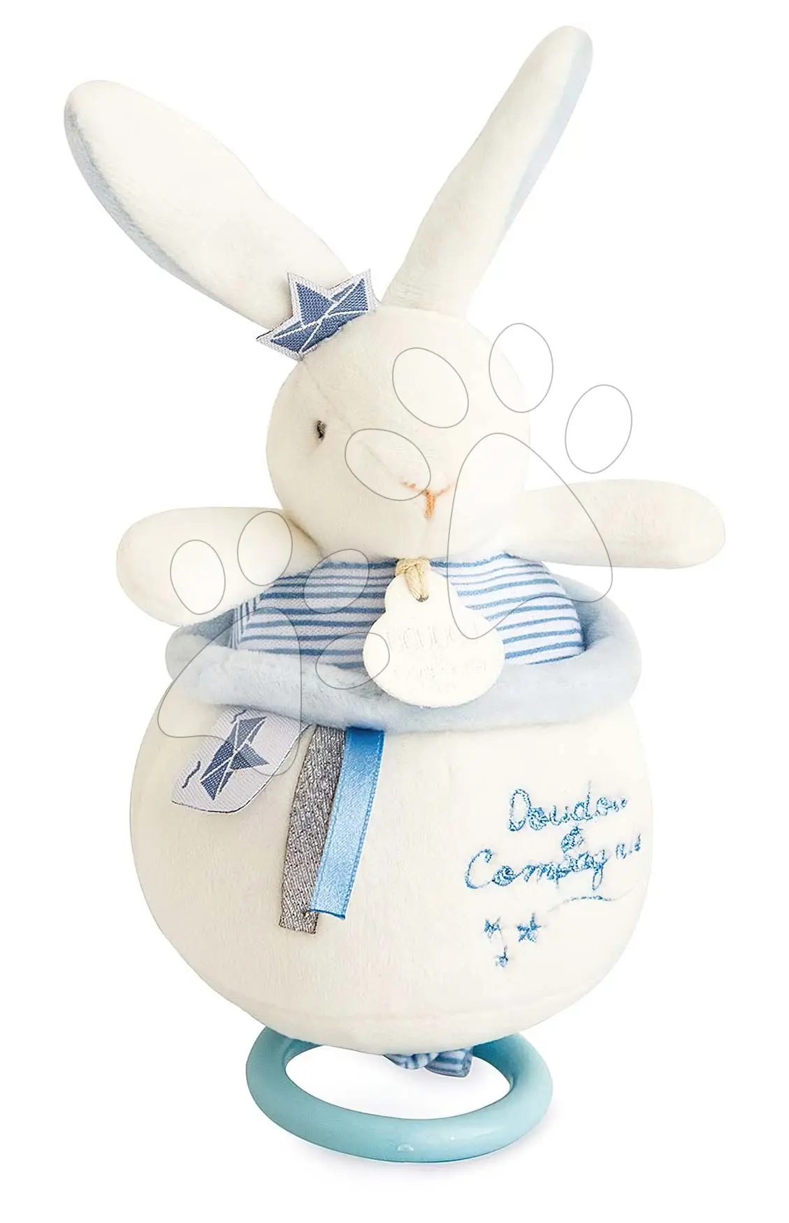 Doudou et Compagnie zajačik s melódiou Bunny Sailor Music Box Perlidoudou modrý 14 cm