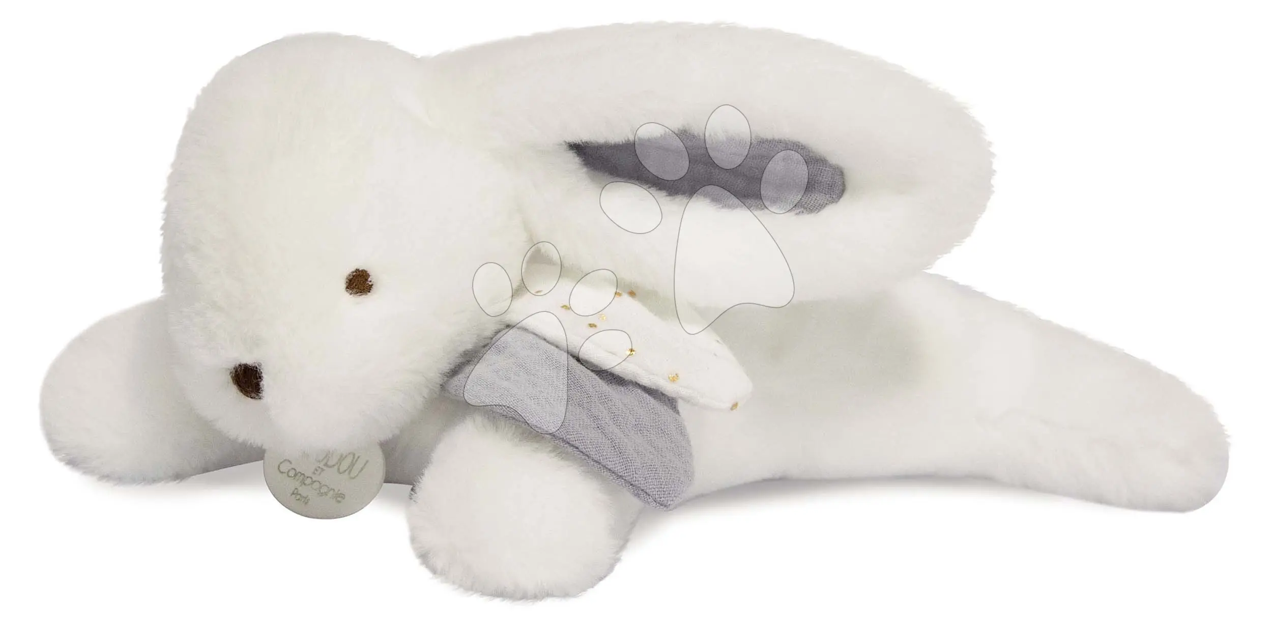 Doudou Dárková sada - Plyšový králíček s bílou bambulkou 25 cm