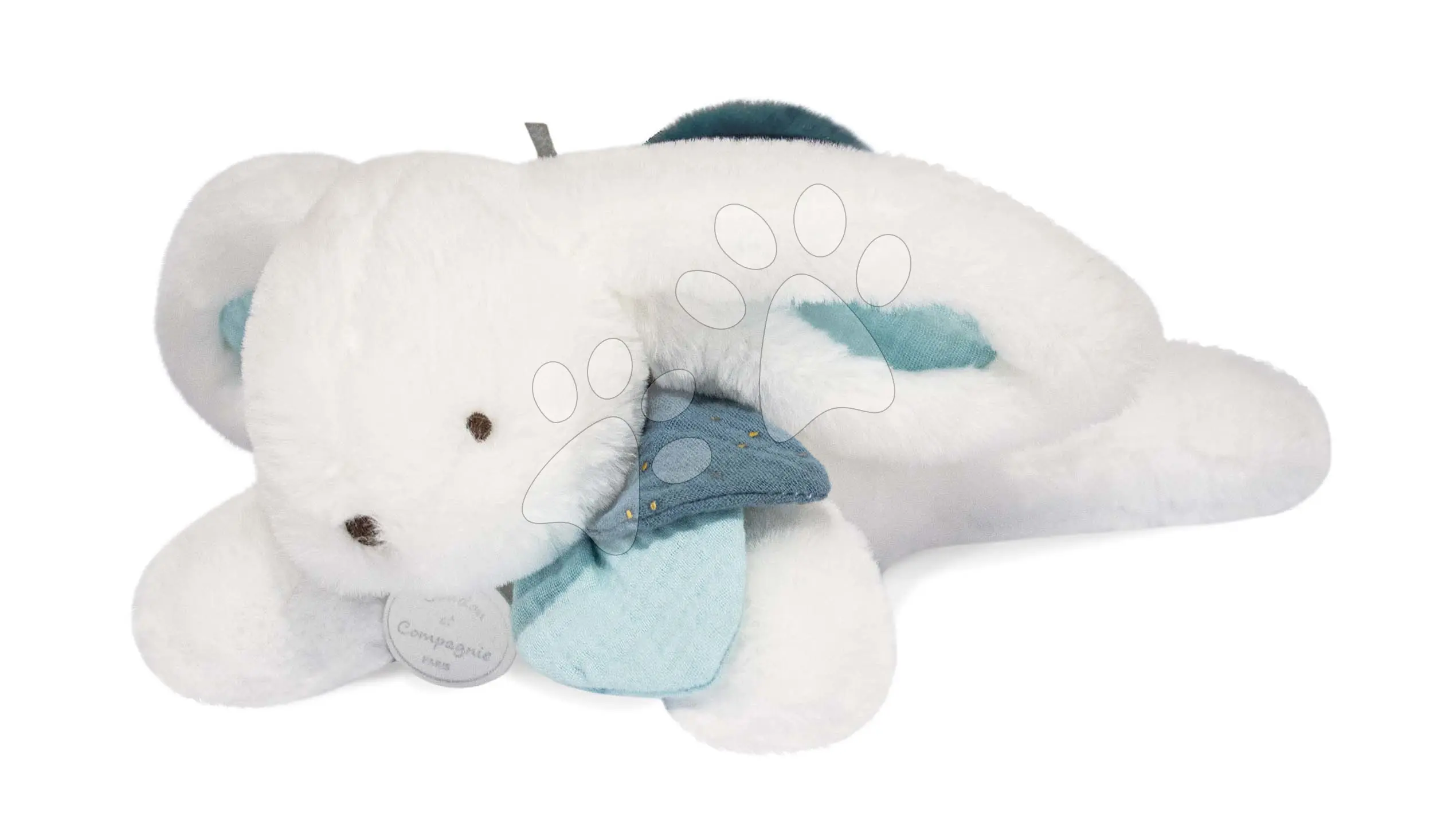 Doudou Dárková sada -  Plyšový králíček s tmavě modrou bambulkou 25 cm