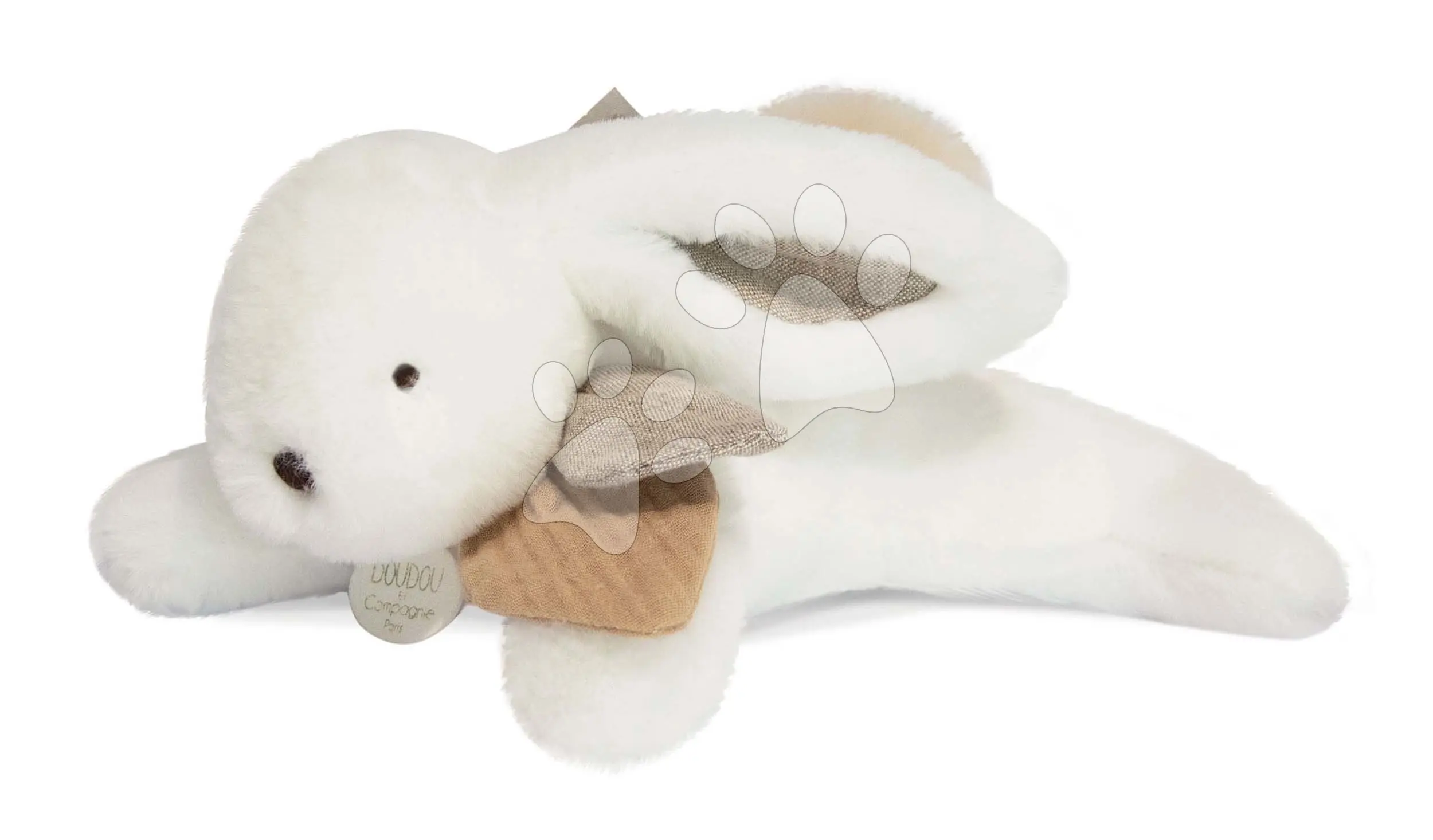 Doudou Dárková sada - Plyšový králíček s béžovou bambulkou 25 cm