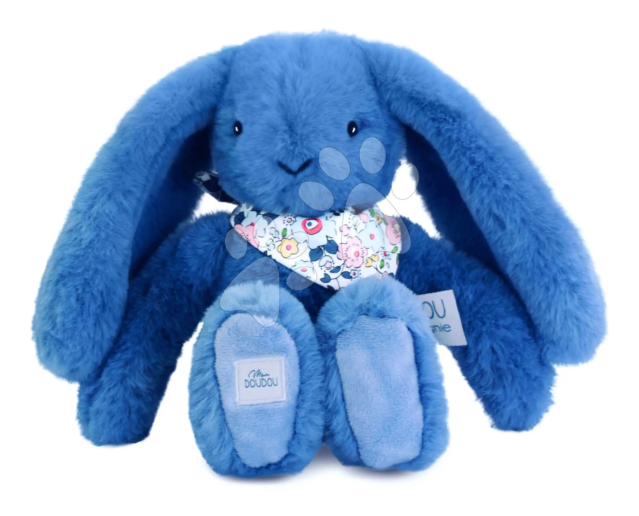 Plyšový zajíček Fleurette the Bunny Blue Doudou et Compagnie modrý 25 cm od 0 měsíců