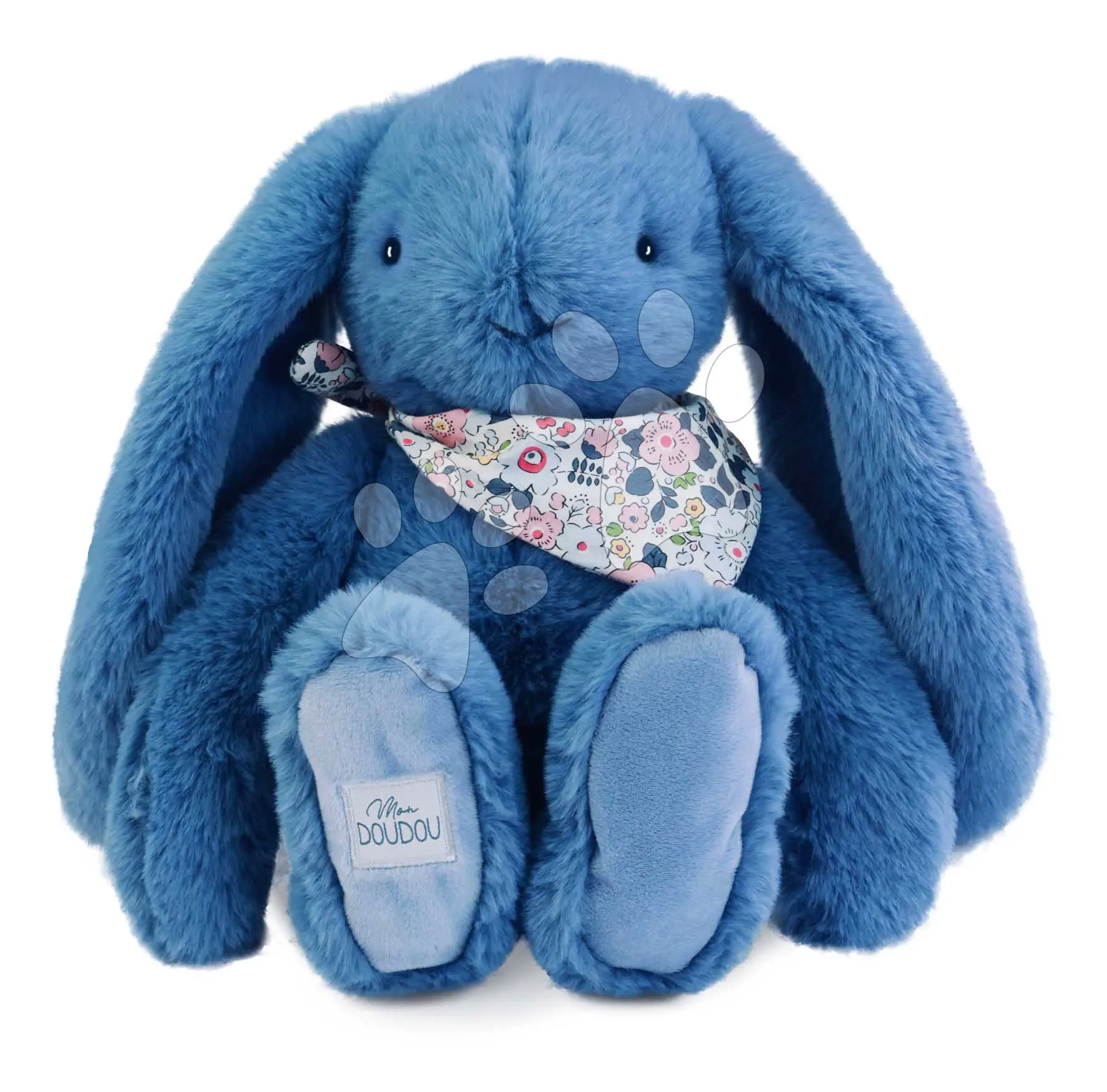 Plyšový zajíček Fleurette the Bunny Blue Doudou et Compagnie modrý 35 cm od 0 měsíců