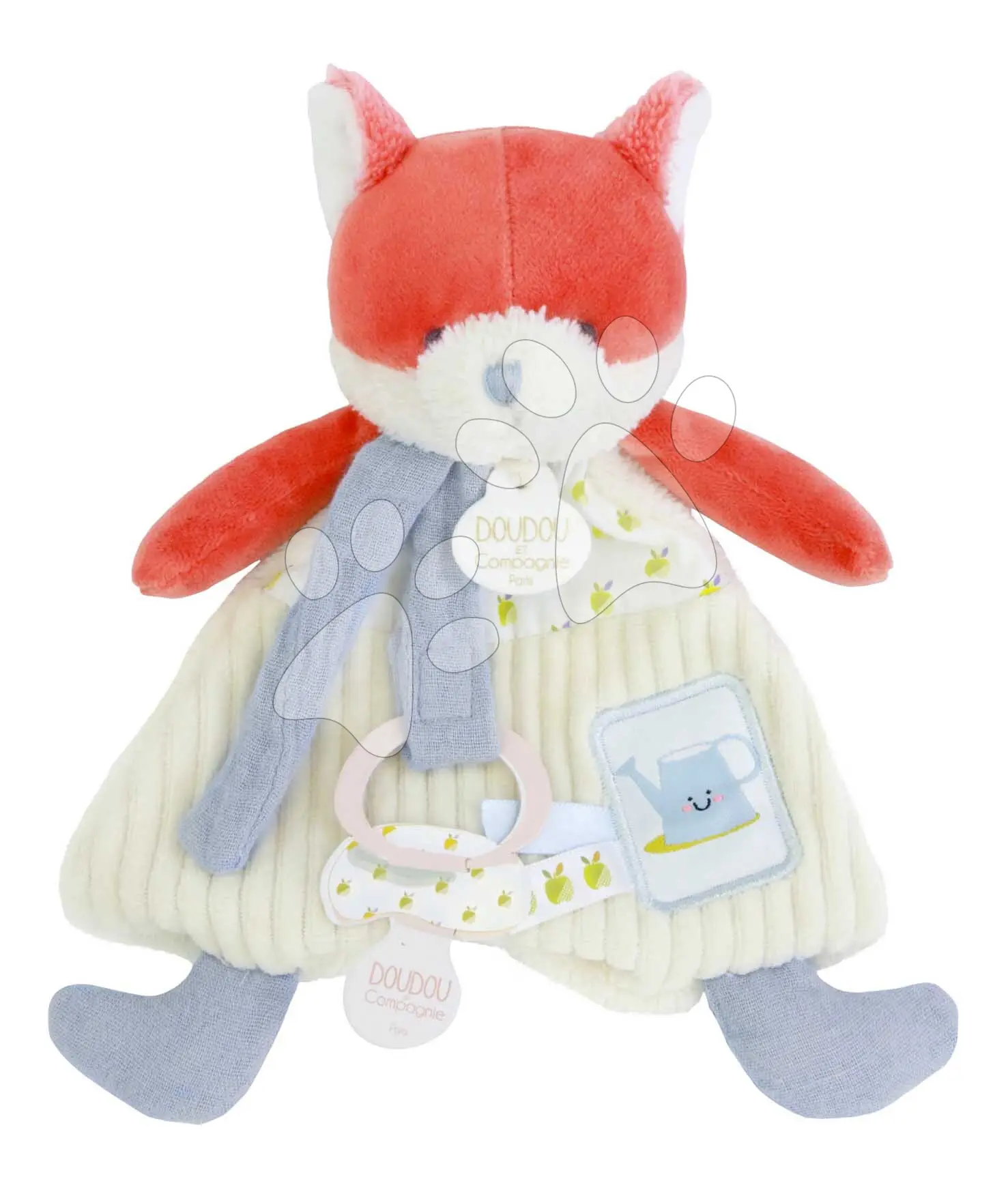 Doudou Dárková sada Plyšová liška Romarin s úchytem na dudlík 19 cm