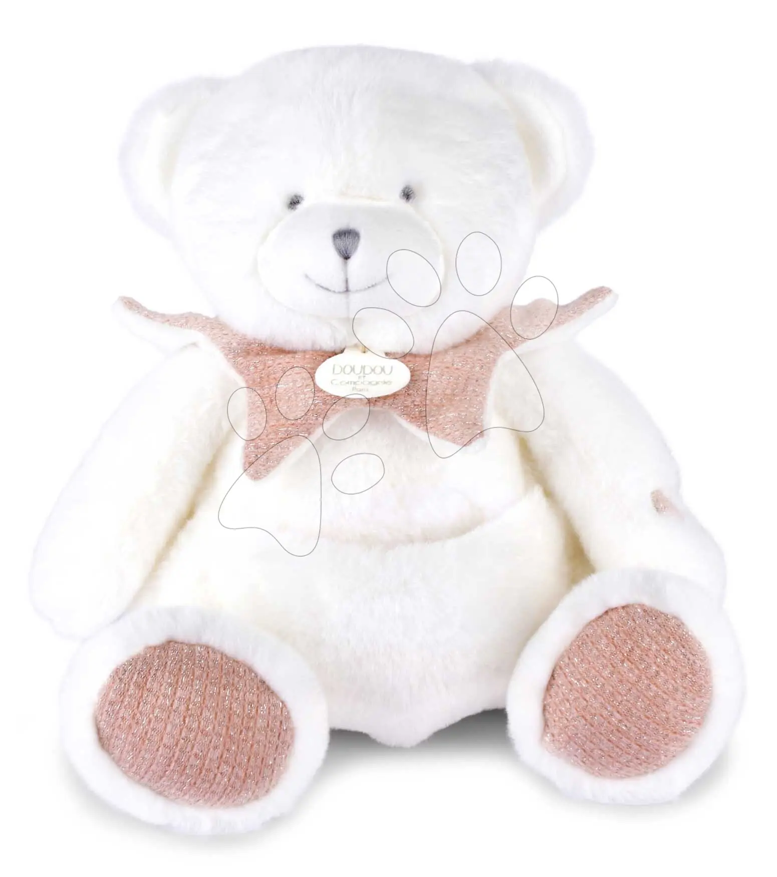 Doudou Dárková sada Plyšový medvídek s dečkou 30 cm růžový