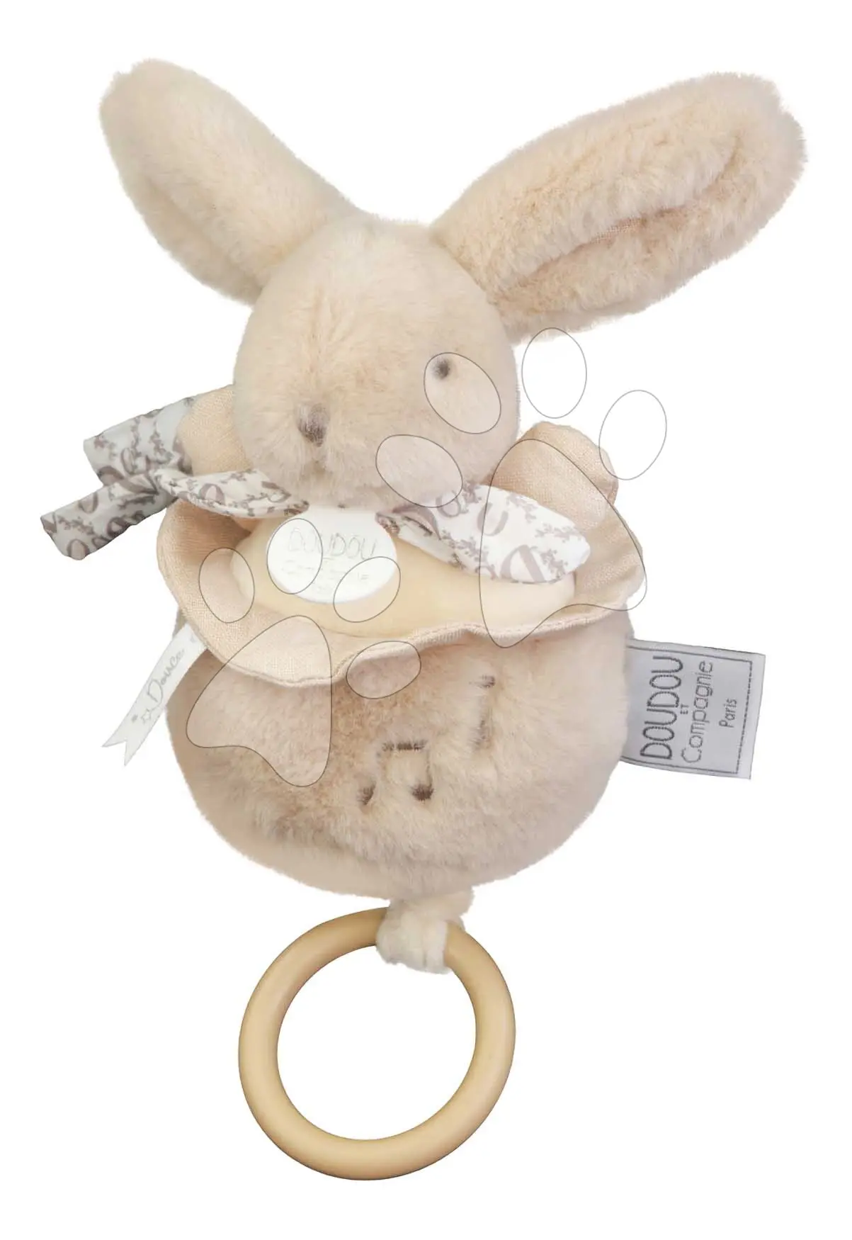 Plyšový zajíček s melodií Lapin Doudou Music Box Beige Doudou et Compagnie v dárkovém balení béžový 20 cm od 0 měsíců