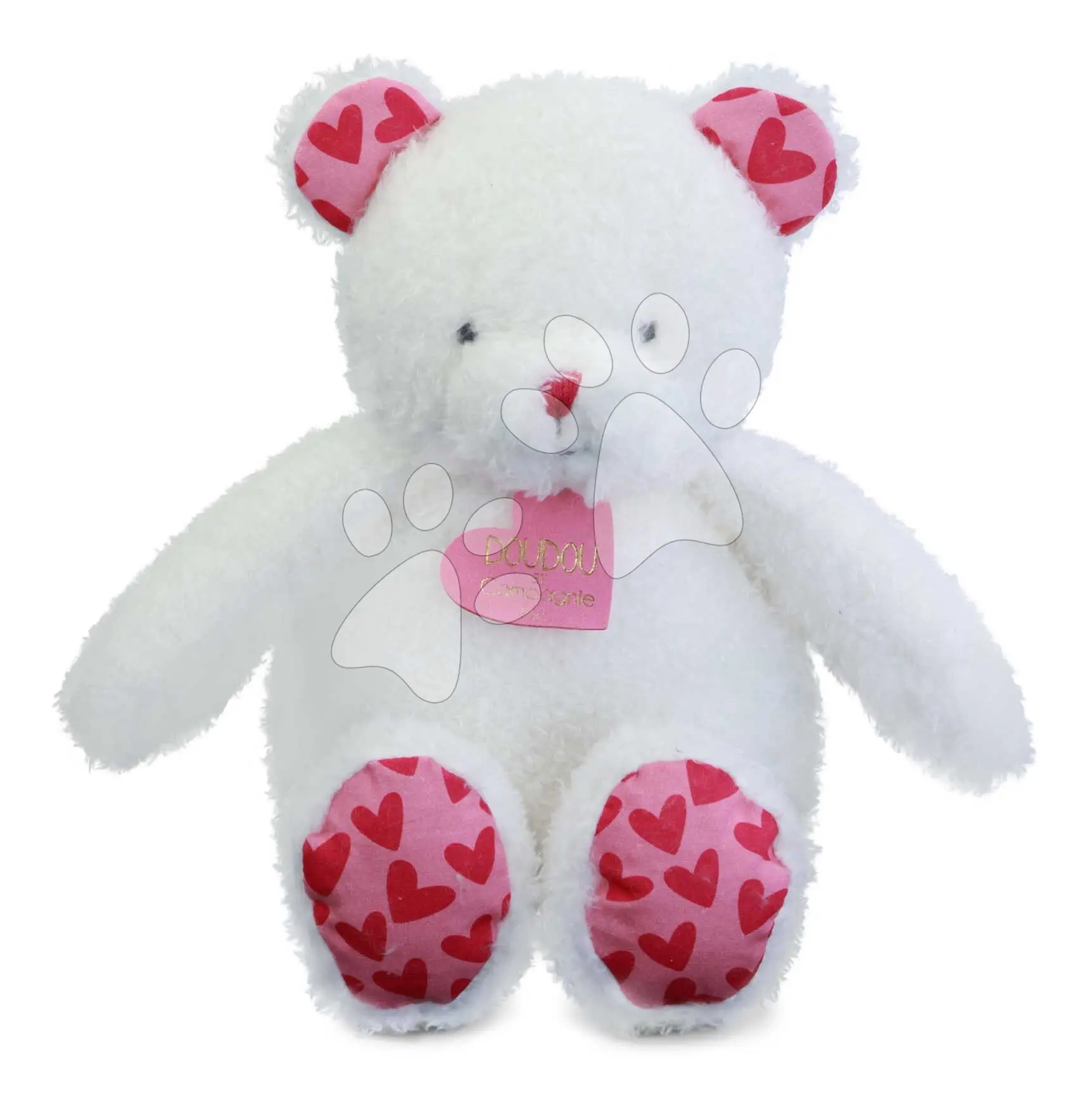 Plyšový medvídek Bear Je T'aime Doudou et Compagnie v dárkové tašce bílý 25 cm od 0 měsíců