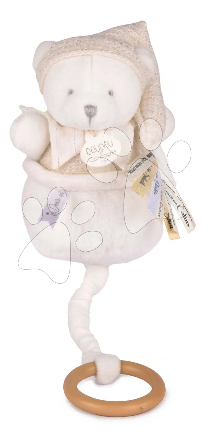 Plyšový medvídek s melodií Doudou 25 Years Music Box Beige Doudou et Compagnie narozeninová edice béžový 20 cm od 0 měsíců