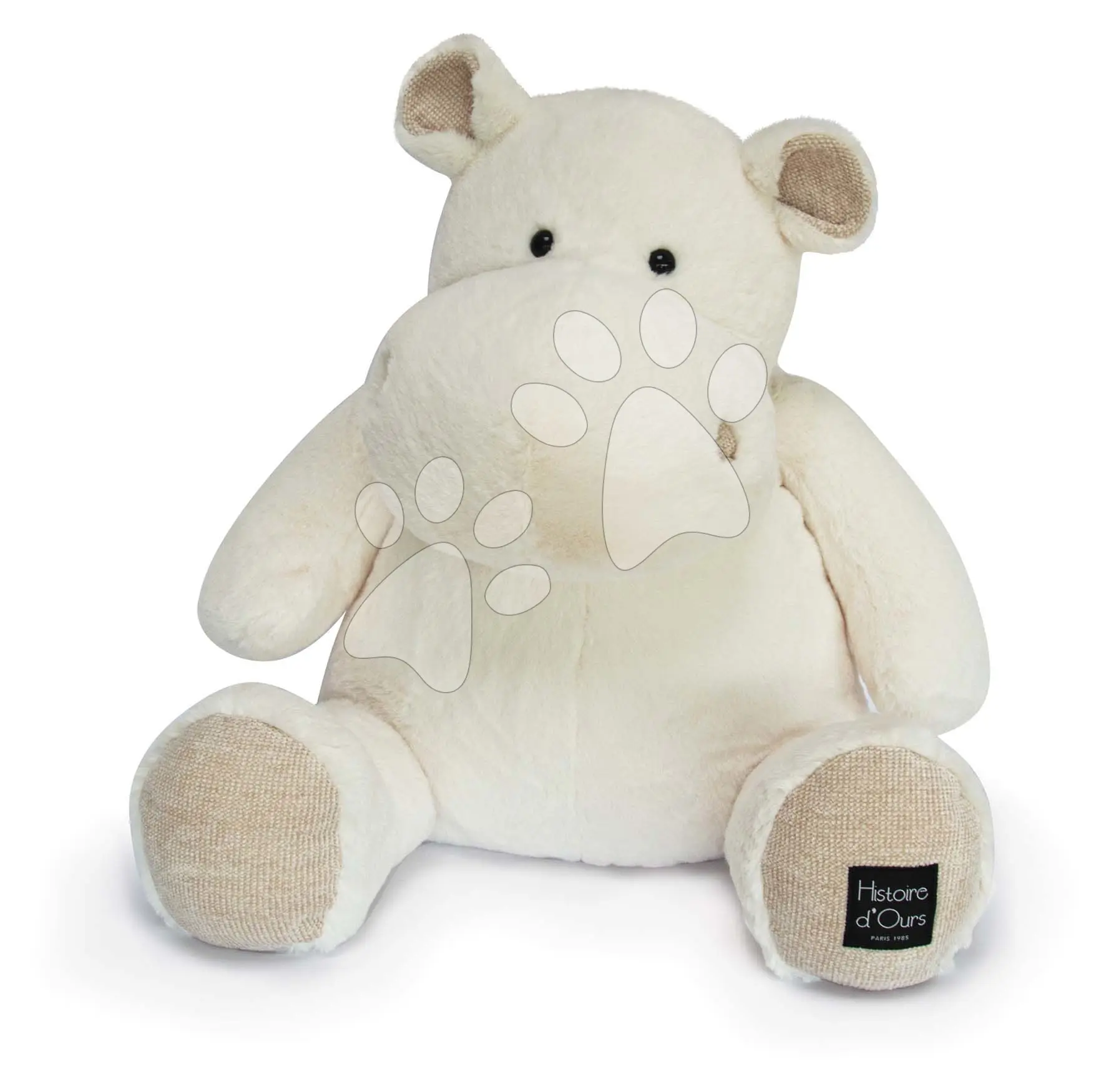 Plyšový hroch Hip' Chic Hippo Cocooning Histoire d’ Ours bílý 85 cm od 0 měsíců