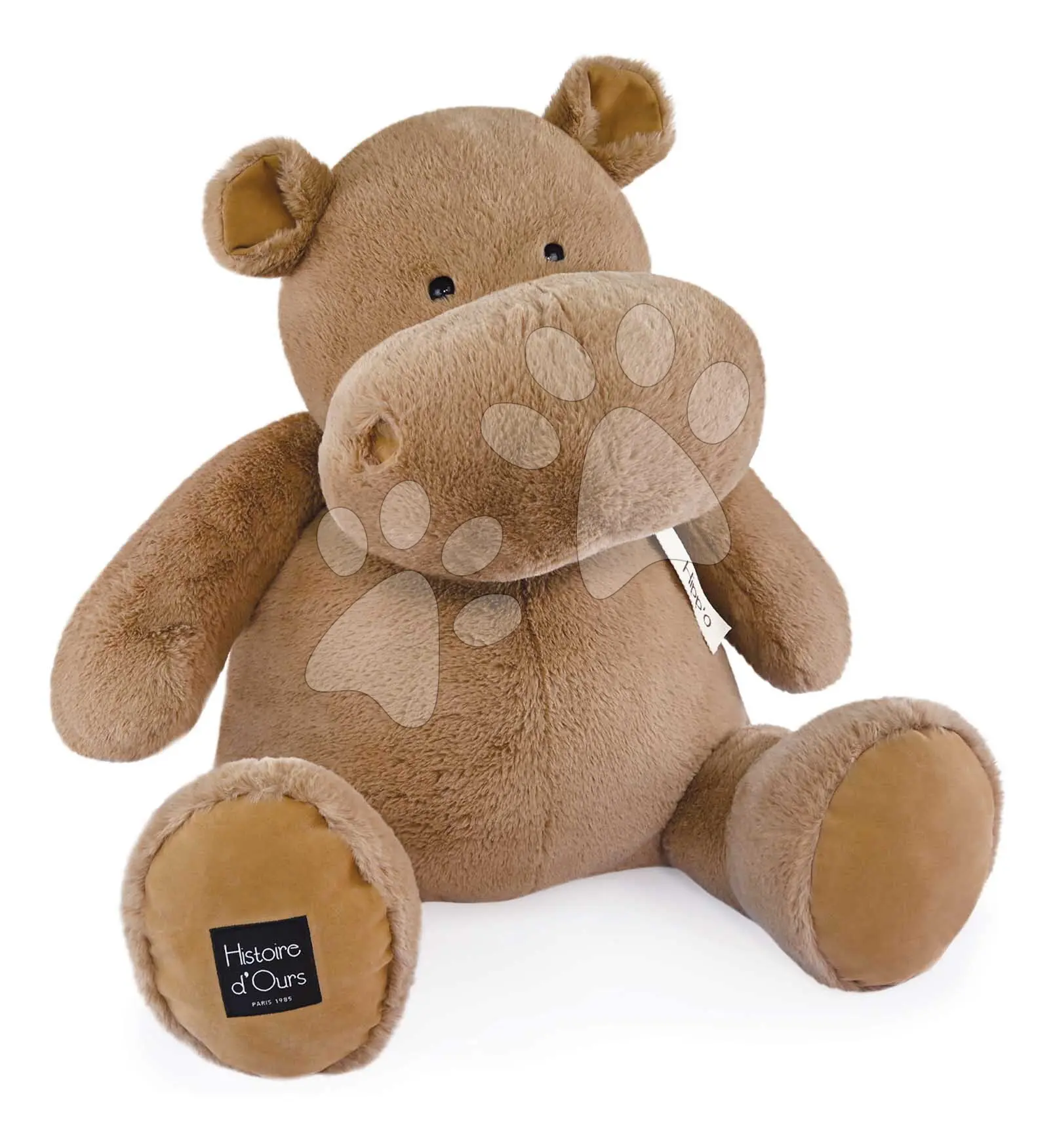 Velký plyšový hroch Hot Chocolate Hippo Cocooning Histoire d’ Ours hnědý 85 cm