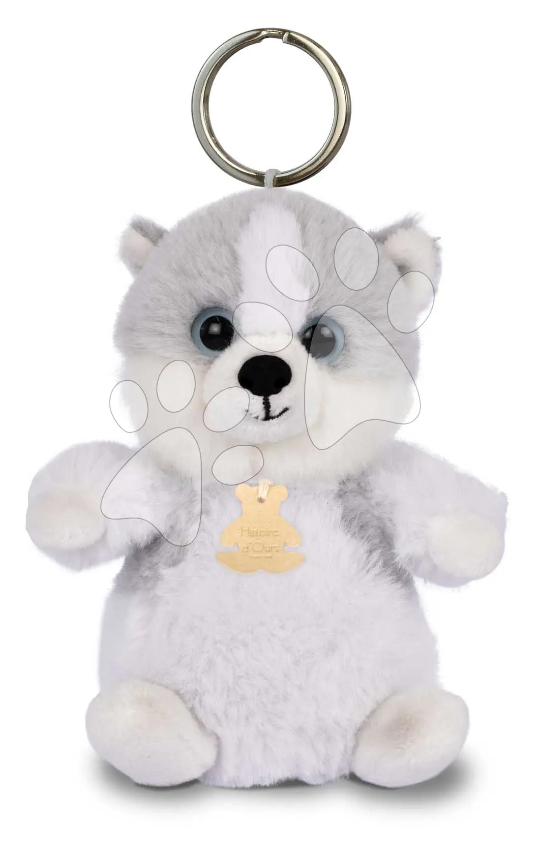 Plyšová klíčenka pejsek husky The Soft Stretch Husky Key Ring Histoire d’ Ours šedá 12 cm od 18 měsíců