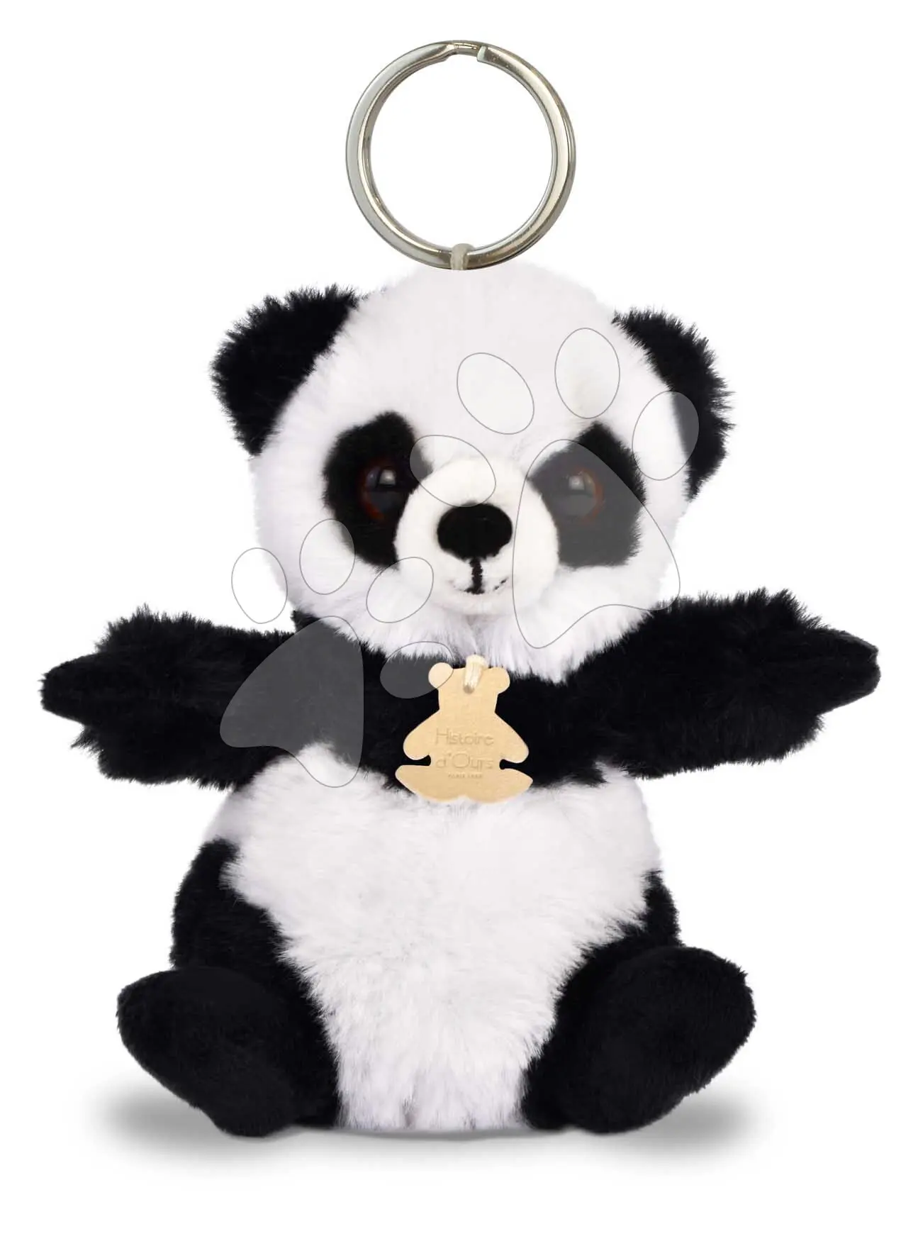 Plyšová klíčenka panda The Soft Stretch Panda Key Ring Histoire d’ Ours černo-bílá 12 cm od 18 měsíců