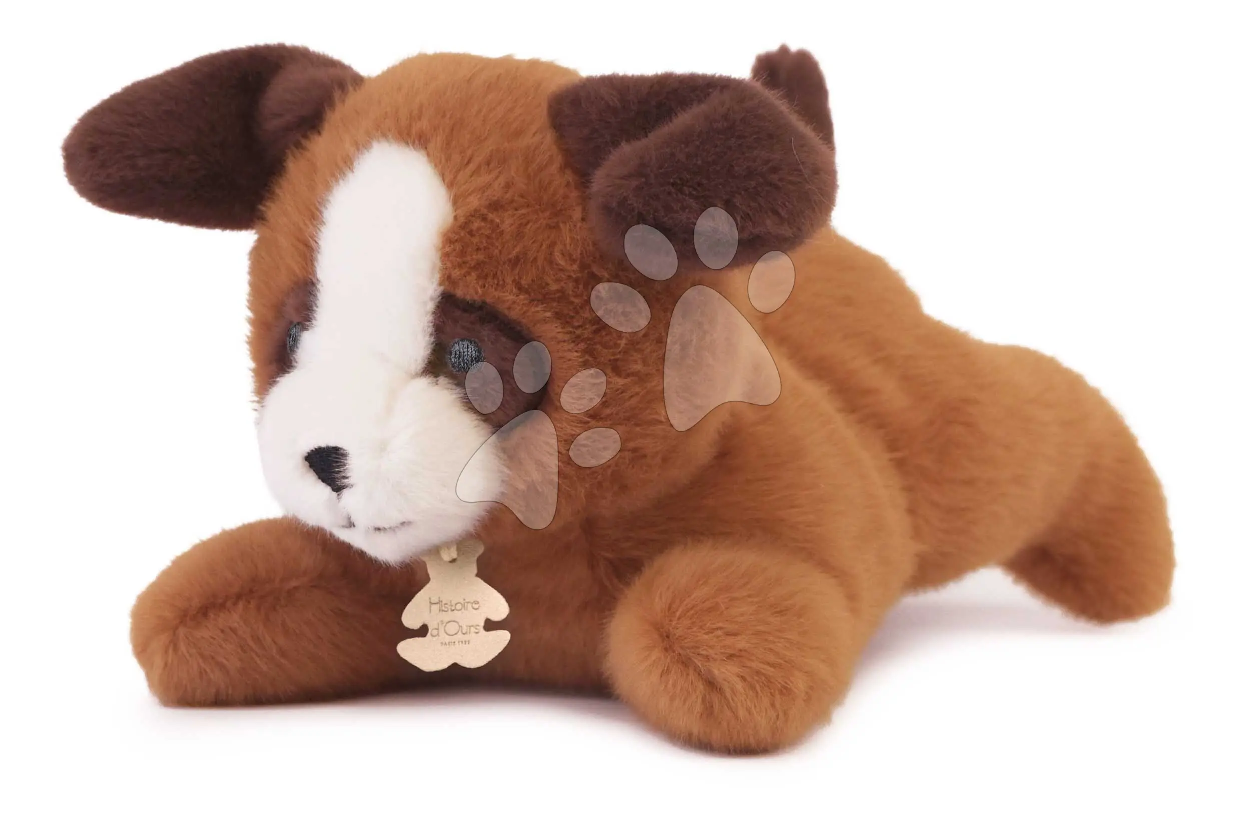 Plyšový pejsek s těžkým bříškem P'tit Relax Brown Dog Histoire d’ Ours hnědý 22 cm od 0 měsíců