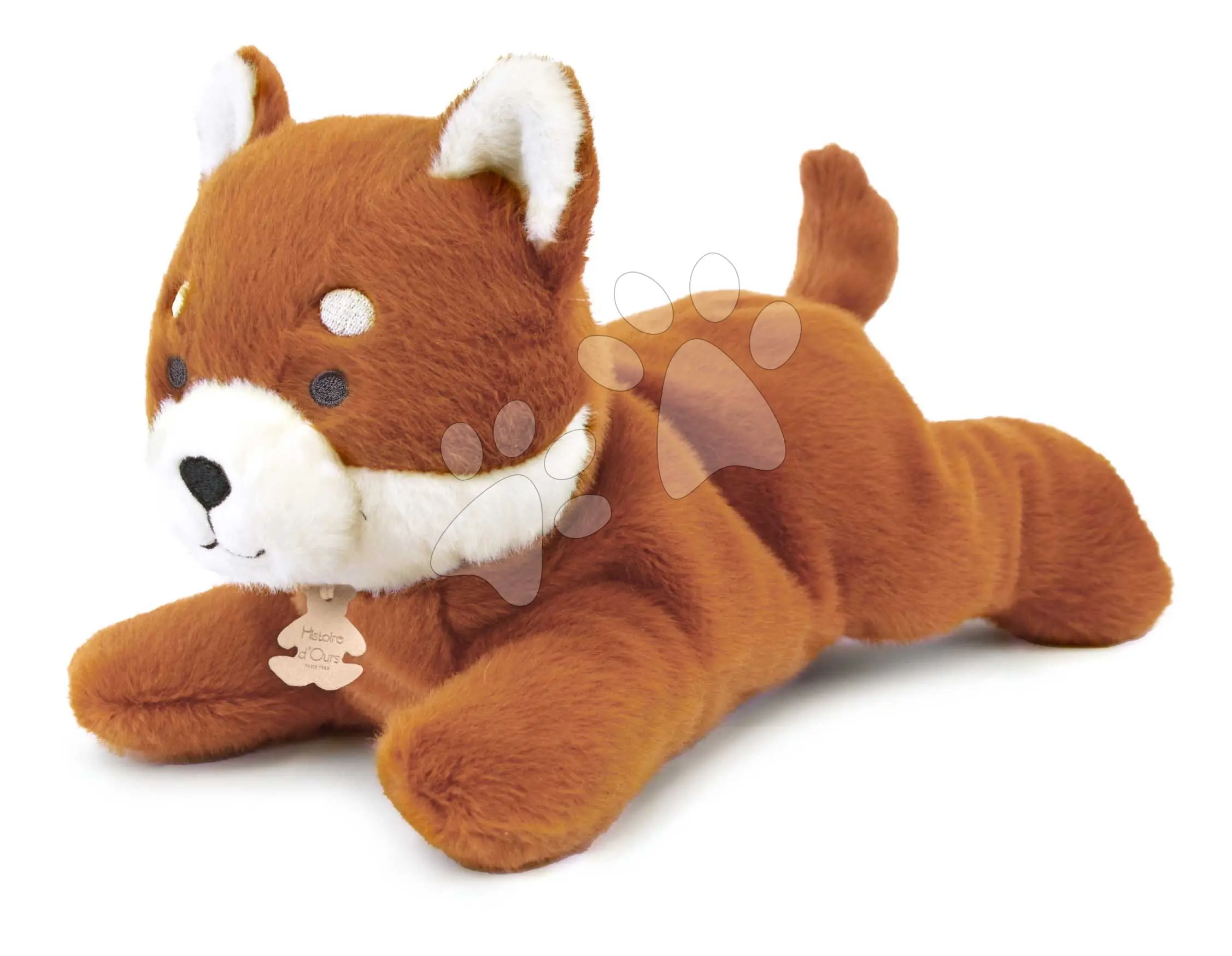 Plyšová panda červená s těžkým bříškem P'tit Relax Red Panda Histoire d’ Ours oranžová 30 cm od 0 měsíců