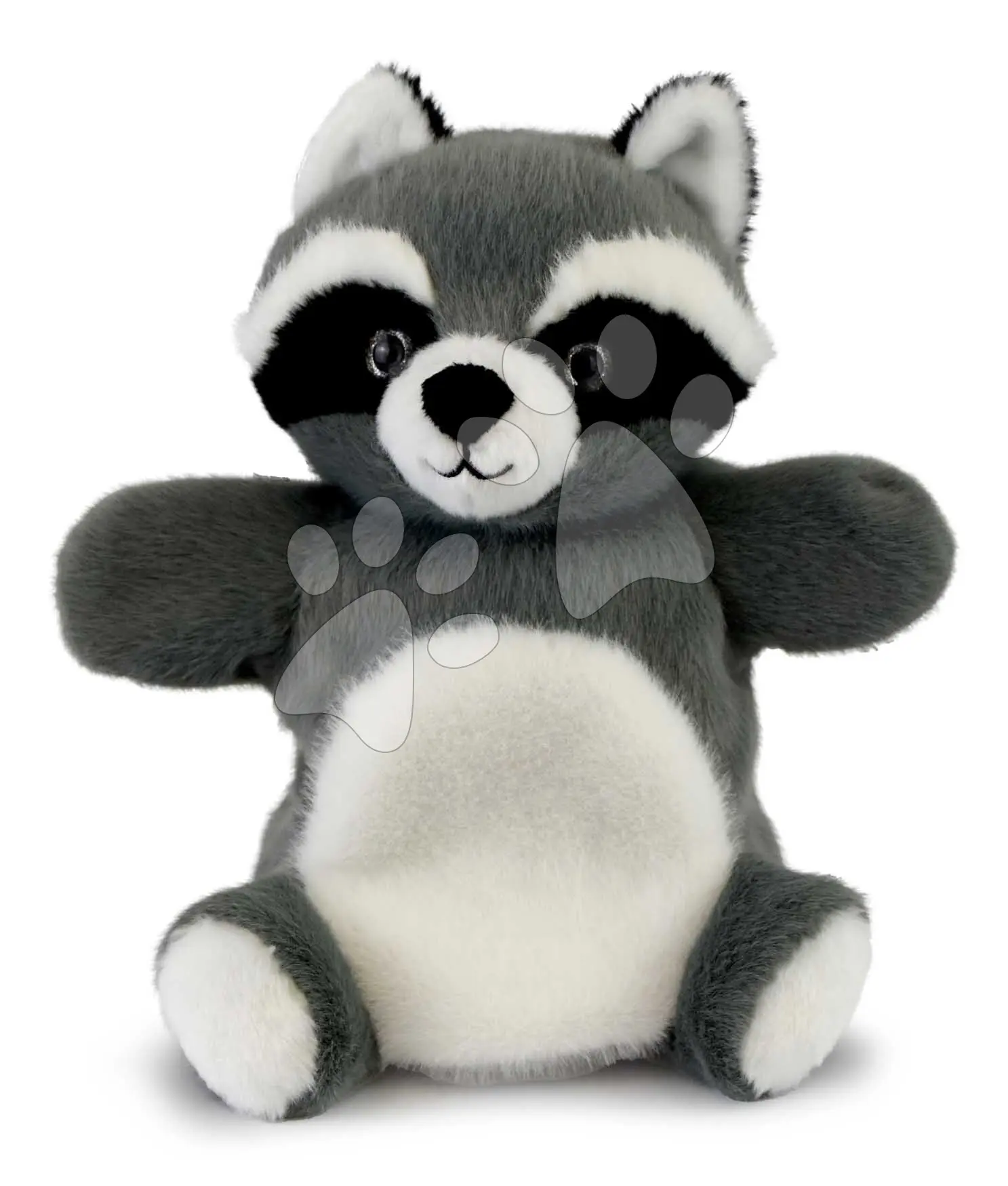 Plyšový mýval na loutkové divadlo Raccoon Puppet Histoire d’ Ours šedý 24 cm od 0 měsíců