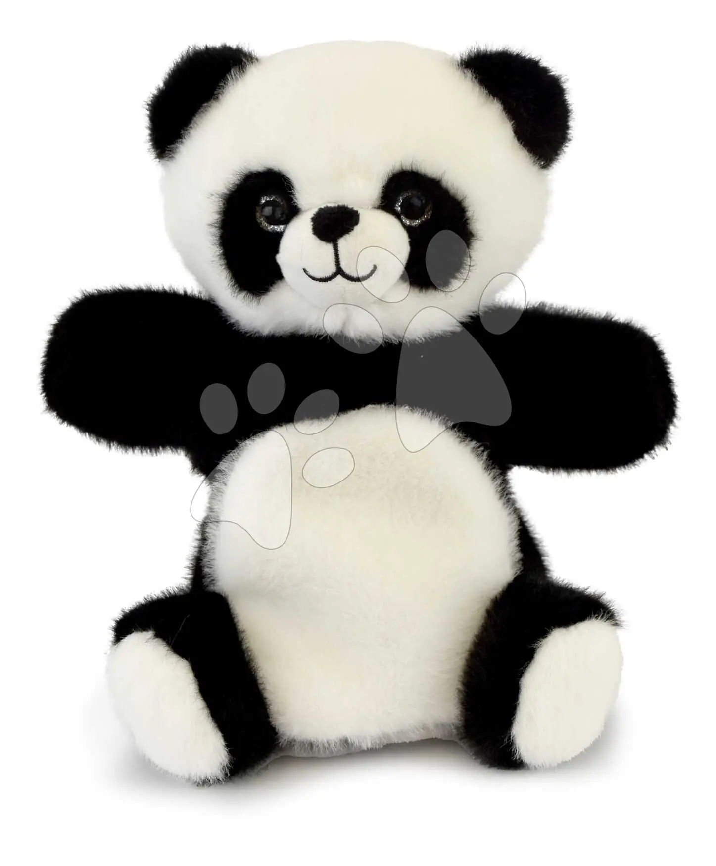 Plyšová panda na loutkové divadlo Panda Puppet Histoire d’Ours černo-bílá 24 cm od 0 měsíců